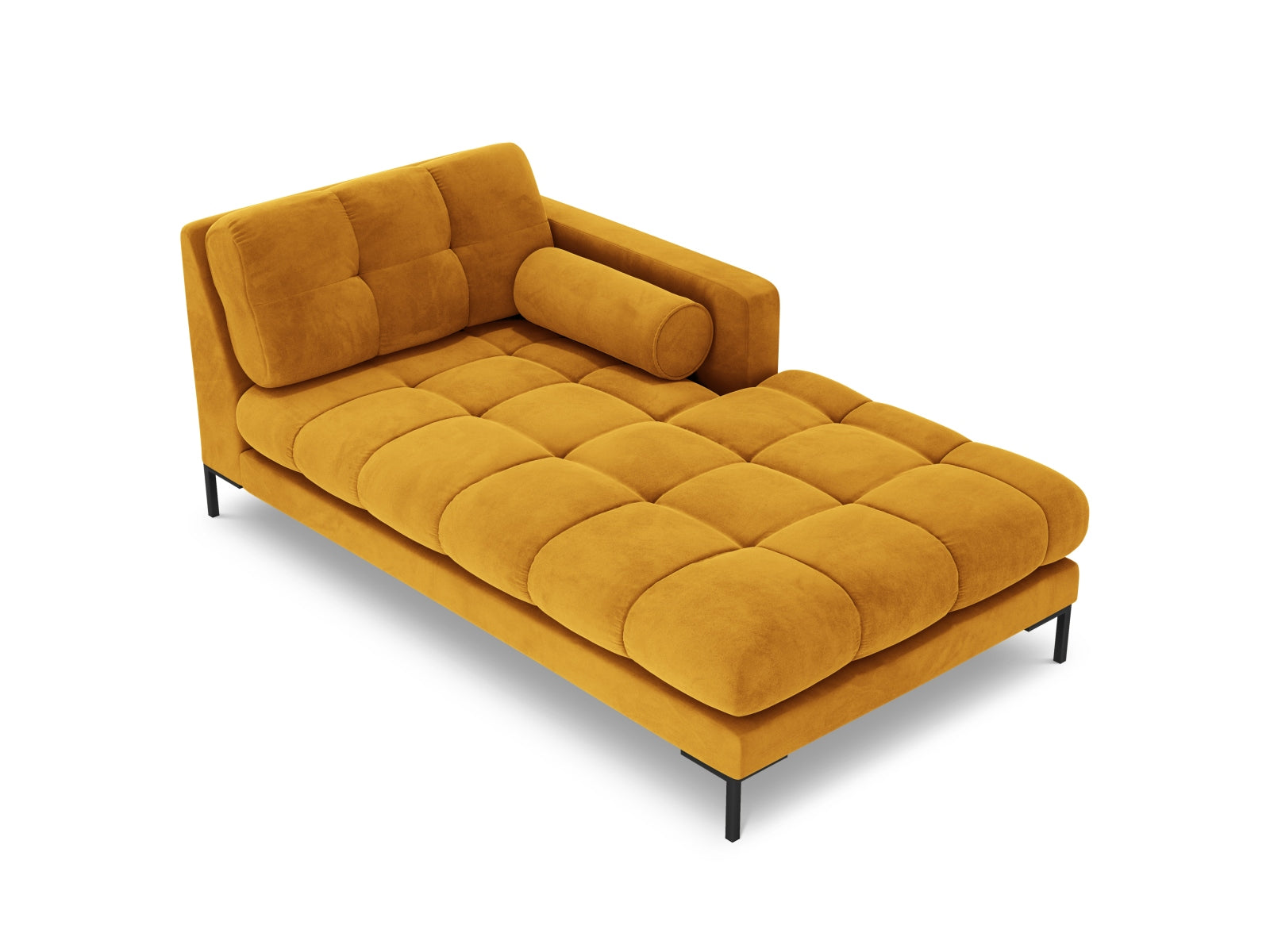 Elegante 1-Sitzer Chaise Longue rechts Bali in strahlendem Gelb, ideal für stilvolle Wohnräume und vielseitige Sofa-Kombinationen.