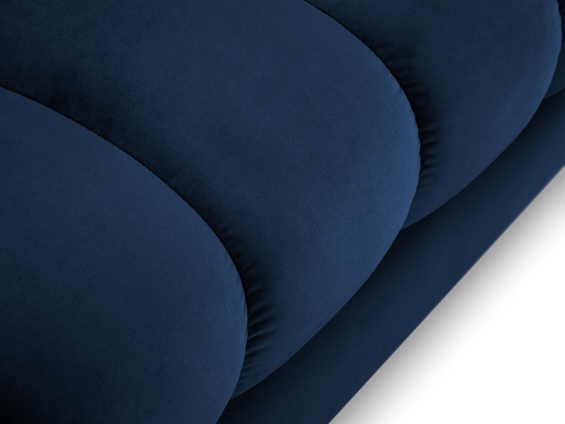 Moderne 1-Sitzer Chaise Longue rechts Bali in Royal Blue-Bluvel, perfekt für gemütliche Ecken und geschmackvolle Einrichtung.