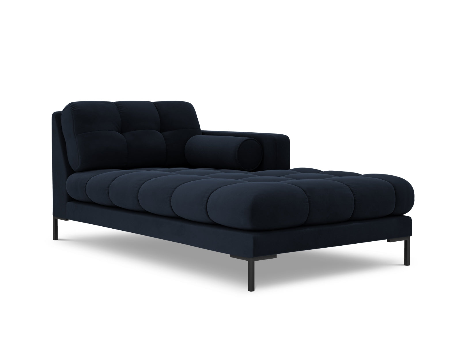 1-Sitzer Chaise Longue rechts Bali in Dark Blue-Bluvel präsentiert im Onlineshop von KAQTU Design AG. Modulares Sofa ist von Cosmopolitan Design
