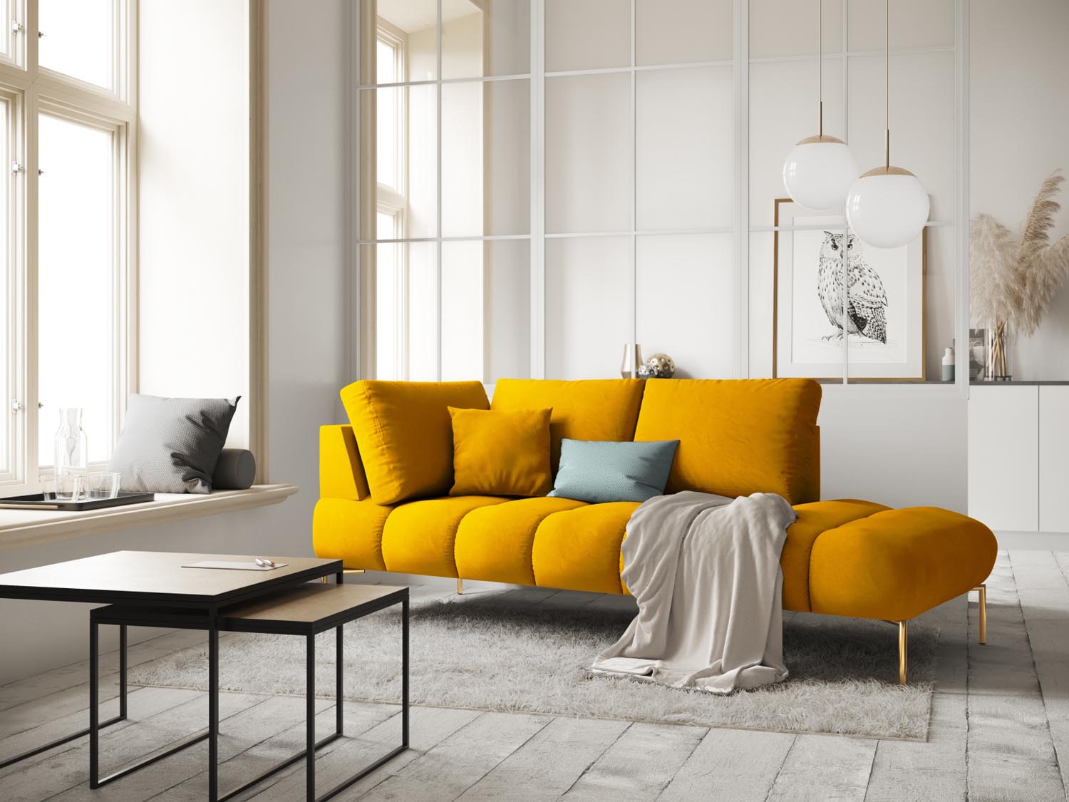 Erleben Sie luxuriösen Komfort mit der Hastings Velour Chaise Longue rechts 2 Sitzer von Cosmopolitan Design – perfekt für Ihr elegantes Zuhause.