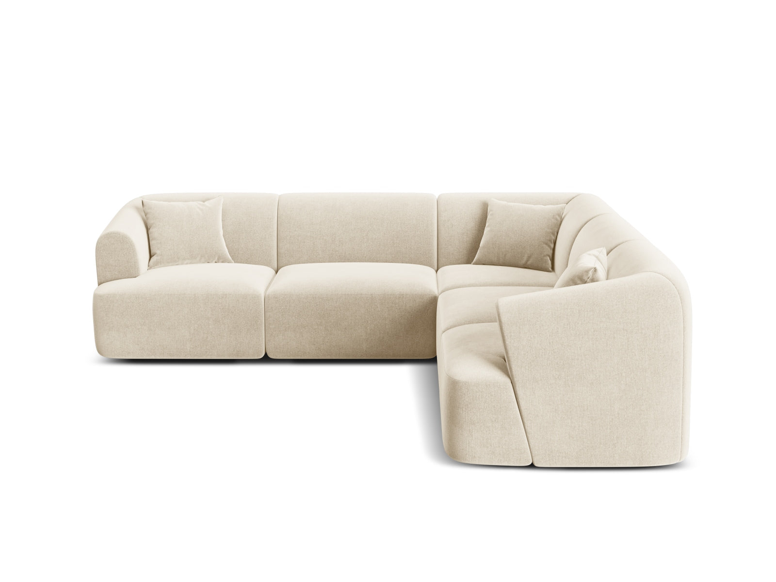 Campi Velour Modular Symmetrical Ecksofa 6 Sitzer in Light Beige präsentiert im Onlineshop von KAQTU Design AG. Ecksofa ist von Cosmopolitan Design