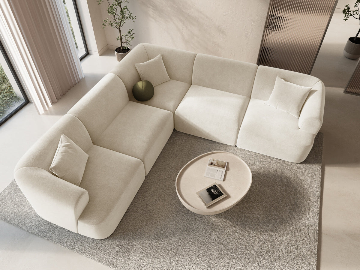 Ecksofa Campi von Cosmopolitan Design, symmetrische Eckform, Samtbezug Vogue, schwarze Beine