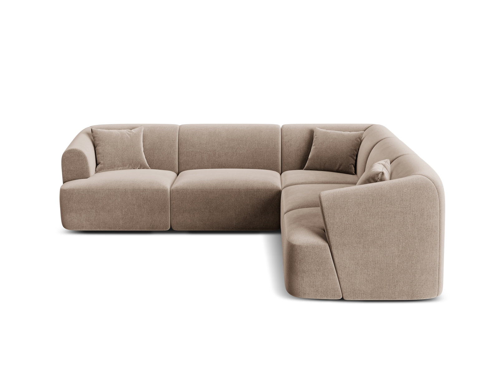 Campi Velour Modular Symmetrical Ecksofa 6 Sitzer in Dark Beige präsentiert im Onlineshop von KAQTU Design AG. Ecksofa ist von Cosmopolitan Design