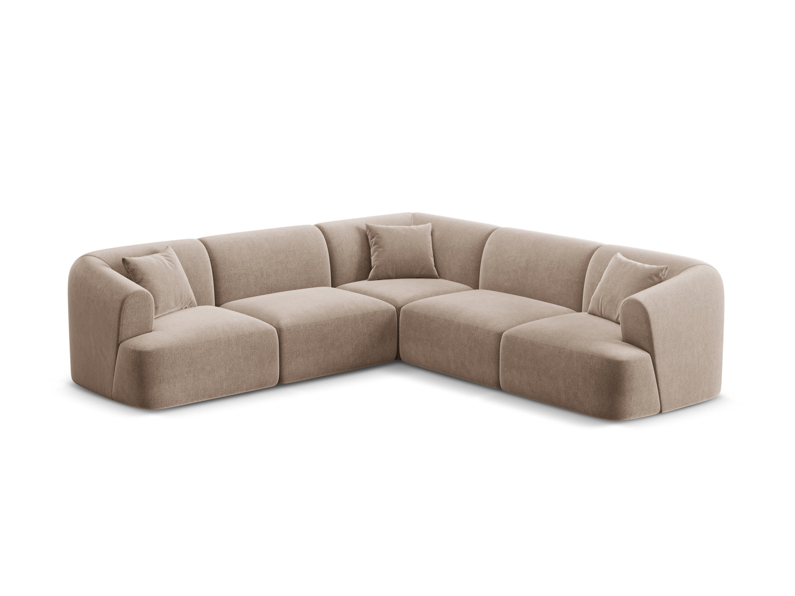 Erleben Sie das elegante Campi Velour Modular Ecksofa 6 Sitzer von Cosmopolitan Design – ideal für zeitgemässe Wohnräume, vielseitig und komfortabel.