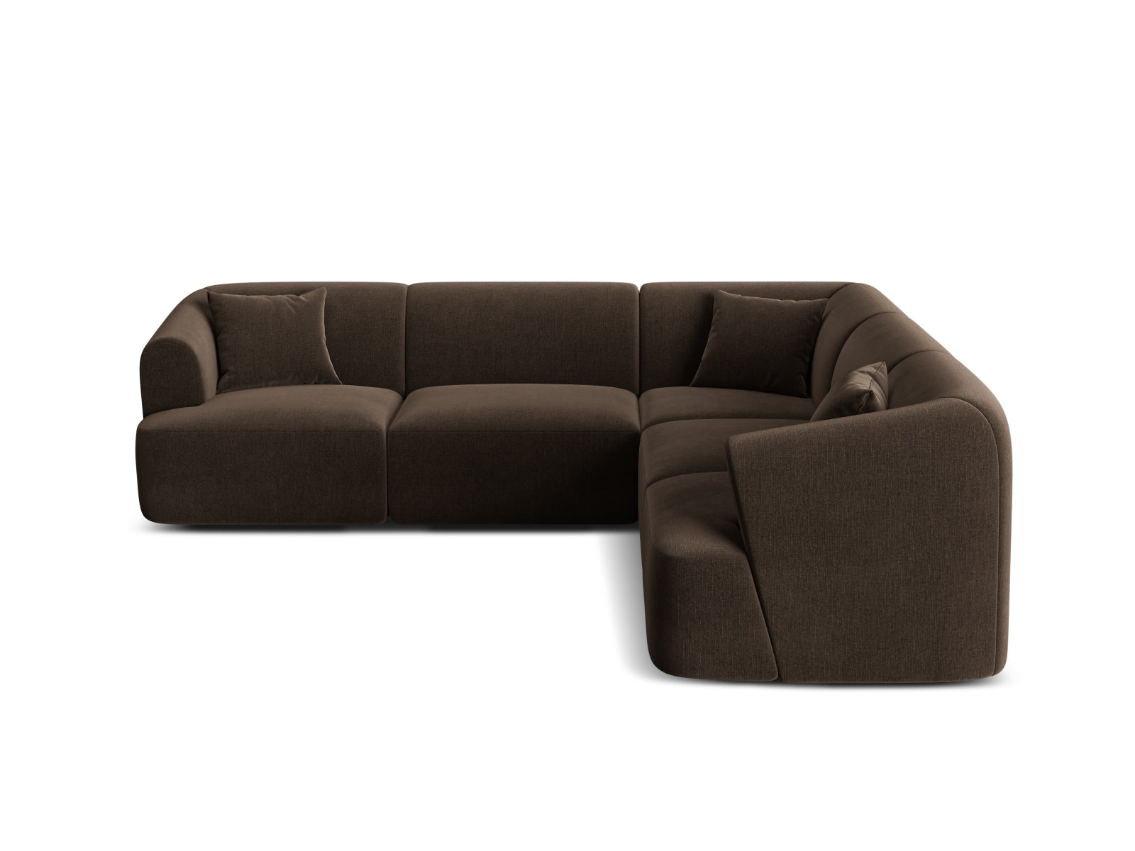 Campi Velour Modular Symmetrical Ecksofa 6 Sitzer in Chocolate präsentiert im Onlineshop von KAQTU Design AG. Ecksofa ist von Cosmopolitan Design