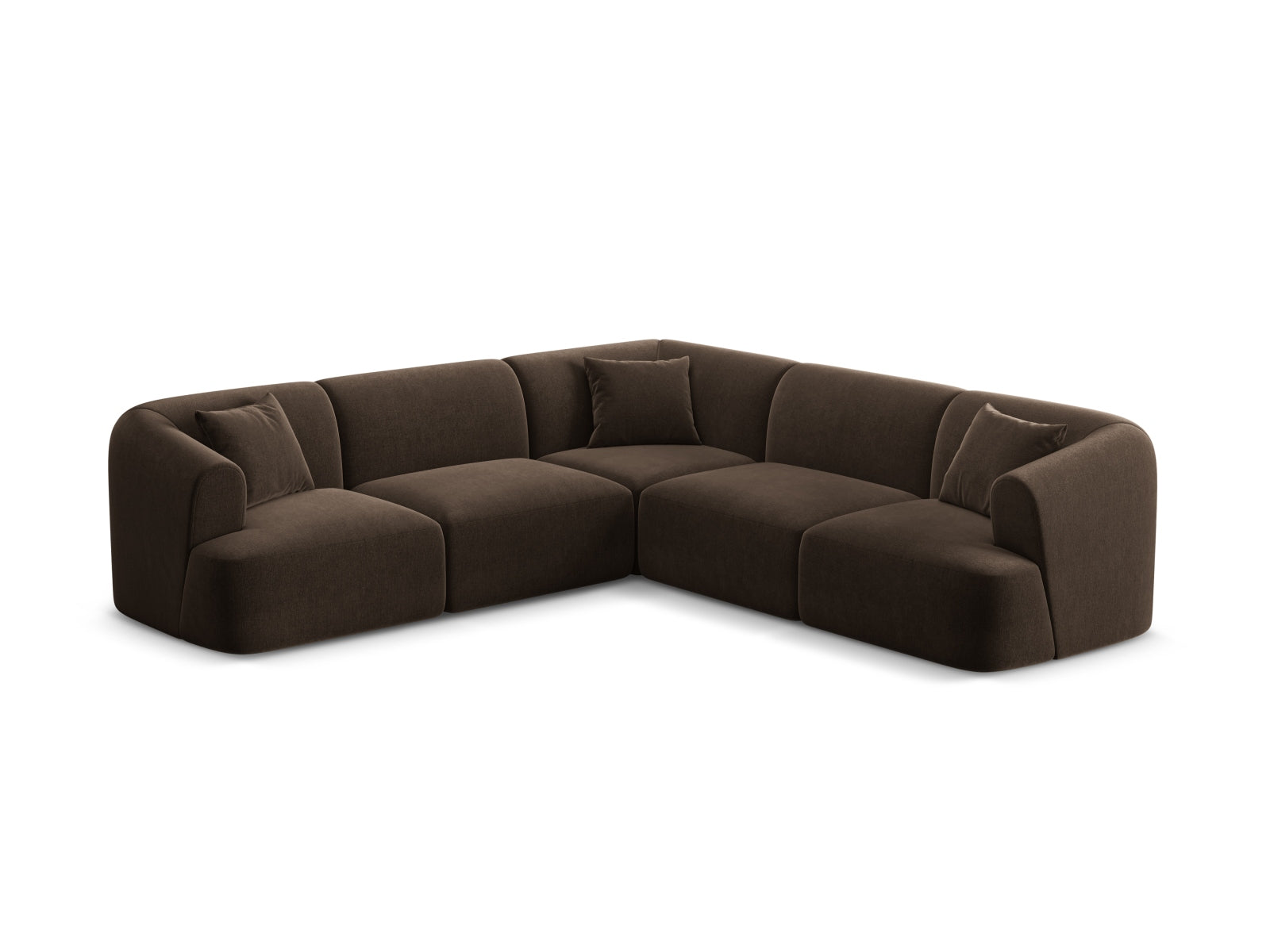 Erleben Sie das elegante Campi Velour Modular Ecksofa 6 Sitzer von Cosmopolitan Design – ideal für zeitgemässe Wohnräume, vielseitig und komfortabel.