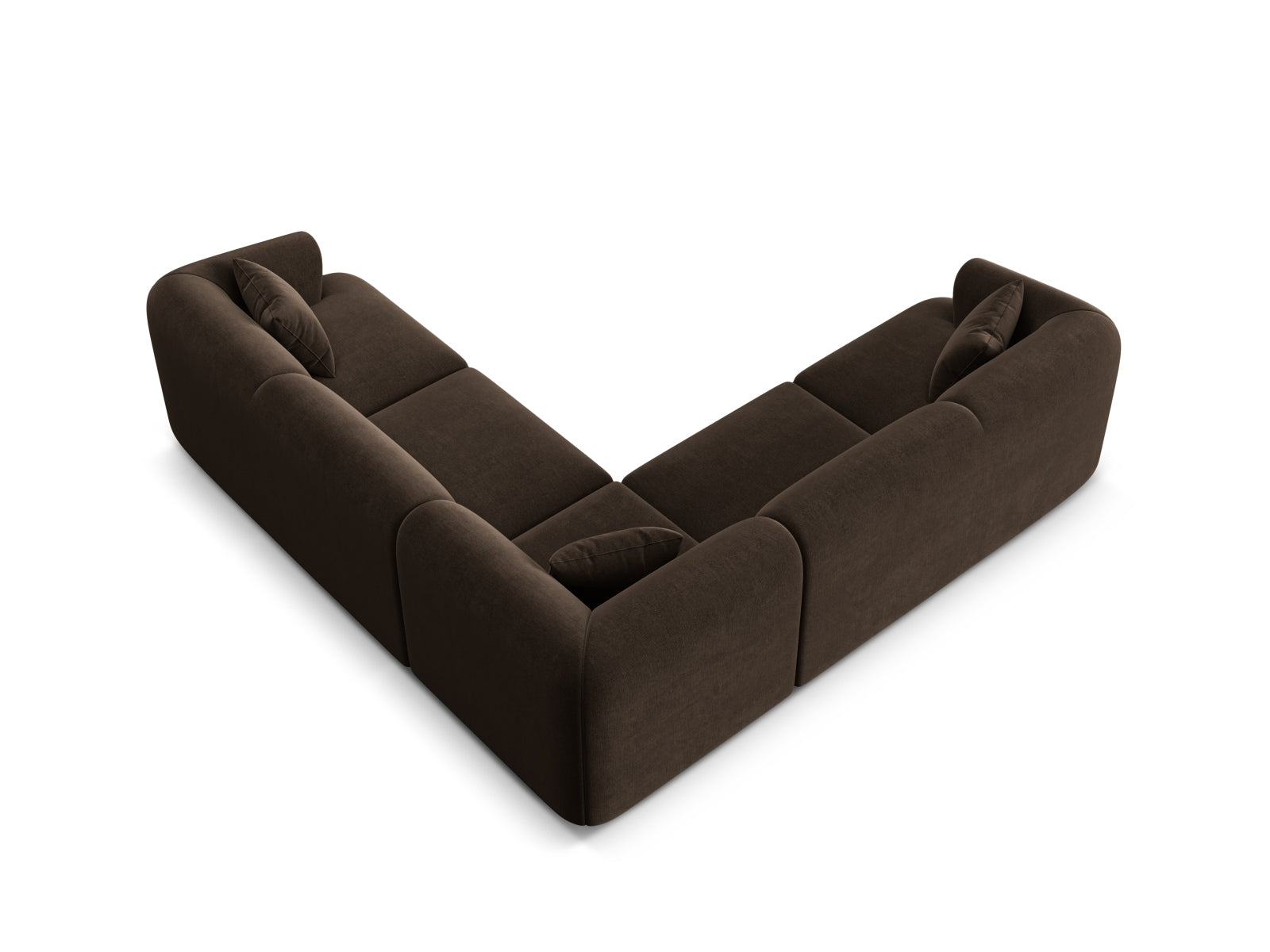 Erleben Sie das elegante Campi Velour Modular Ecksofa 6 Sitzer von Cosmopolitan Design – ideal für zeitgemässe Wohnräume, vielseitig und komfortabel.