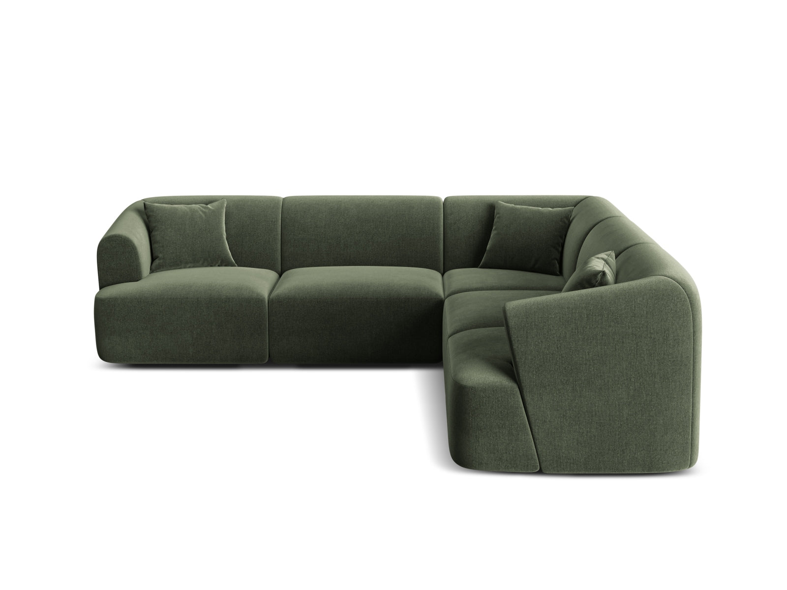 Campi Velour Modular Symmetrical Ecksofa 6 Sitzer in Green präsentiert im Onlineshop von KAQTU Design AG. Ecksofa ist von Cosmopolitan Design