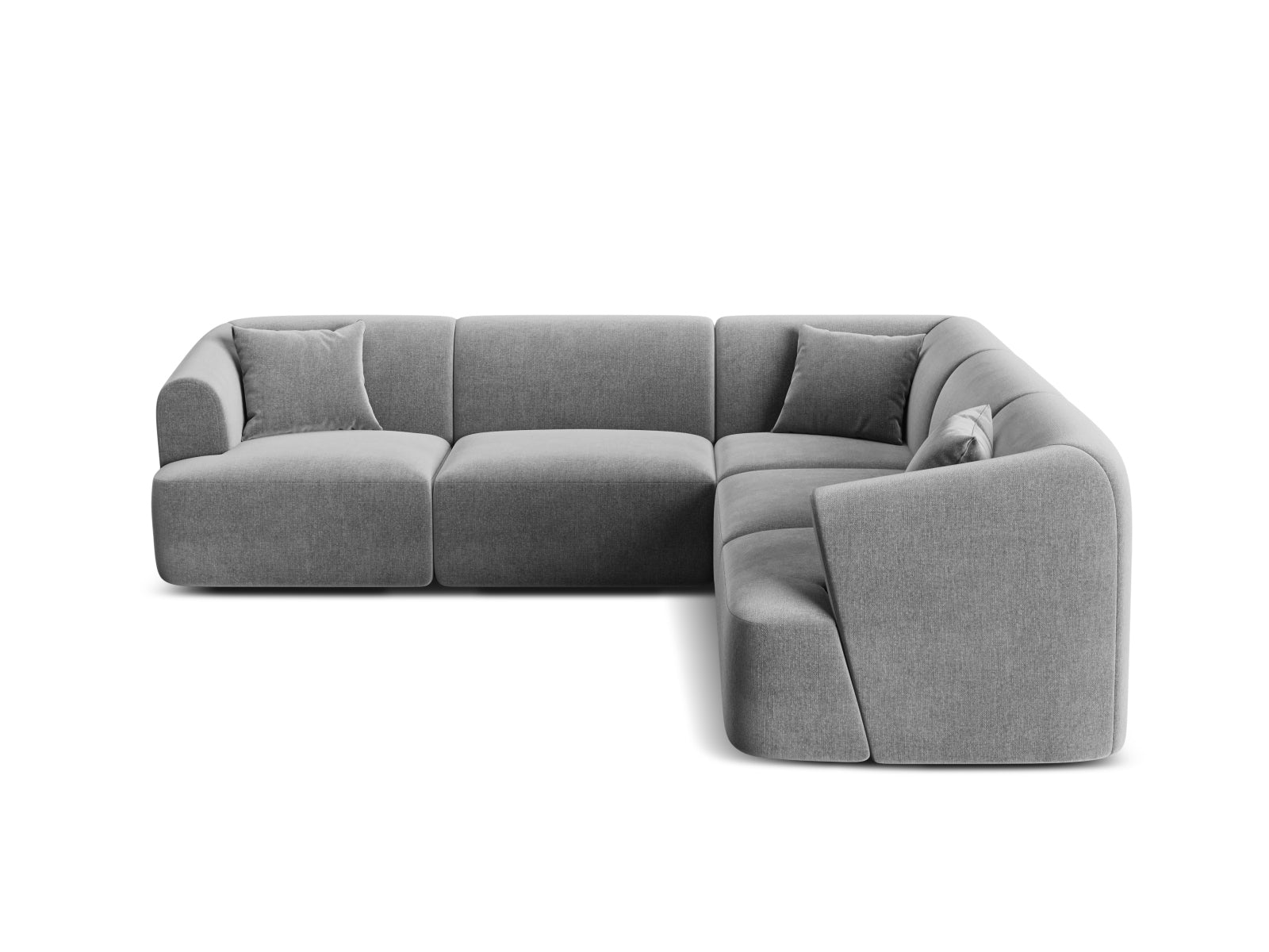 Campi Velour Modular Symmetrical Ecksofa 6 Sitzer in Grey präsentiert im Onlineshop von KAQTU Design AG. Ecksofa ist von Cosmopolitan Design