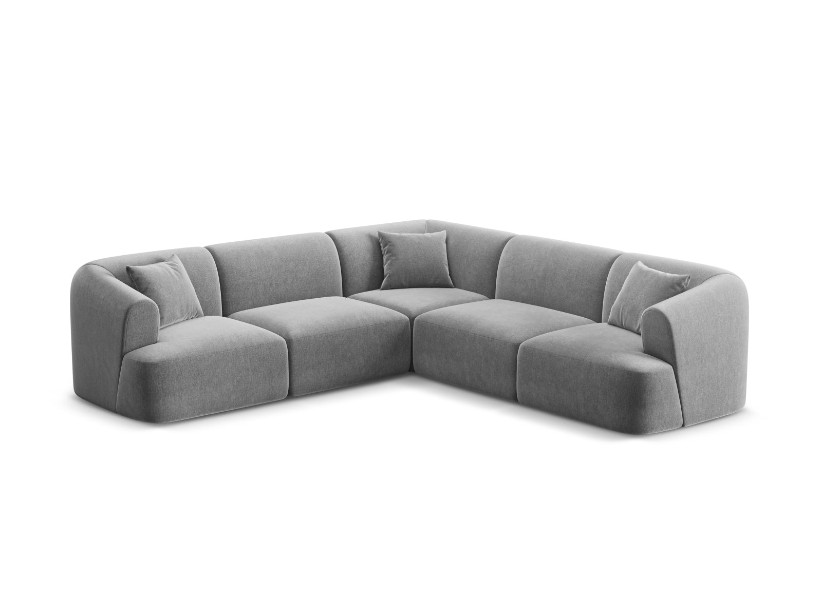 Erleben Sie das elegante Campi Velour Modular Ecksofa 6 Sitzer von Cosmopolitan Design – ideal für zeitgemässe Wohnräume, vielseitig und komfortabel.