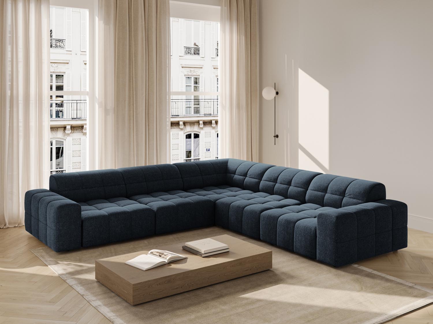 Chicago Ecksofa 4 Sitzer 287cm in Royal Blue präsentiert im Onlineshop von KAQTU Design AG. Ecksofa ist von Cosmopolitan Design