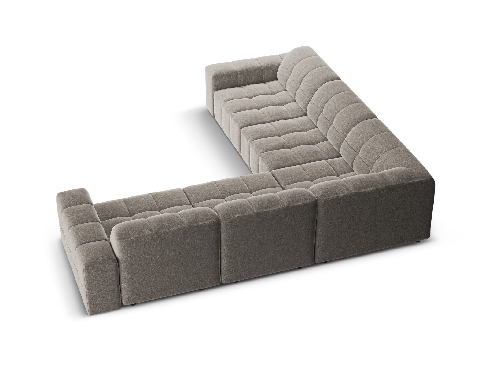 Modernes 4-Sitzer Ecksofa Chicago in stilvollem Grau, 287 cm, ideal für einladende Wohnräume von Cosmopolitan Design.
