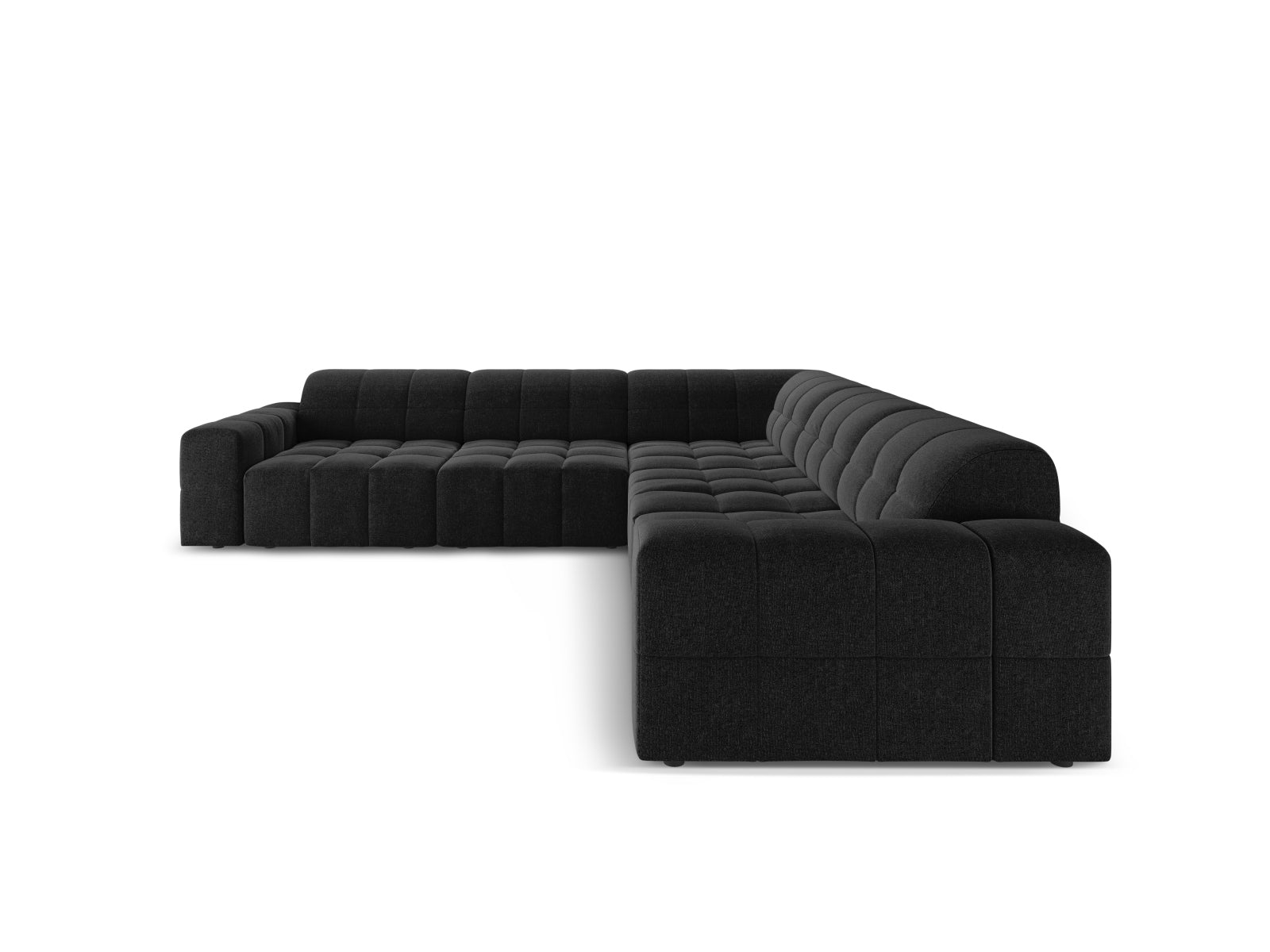 Modernes Chicago Ecksofa in Schwarz, 4-Sitzer, 287 cm lang, perfekt für komfortable und stilvolle Wohnambiente.