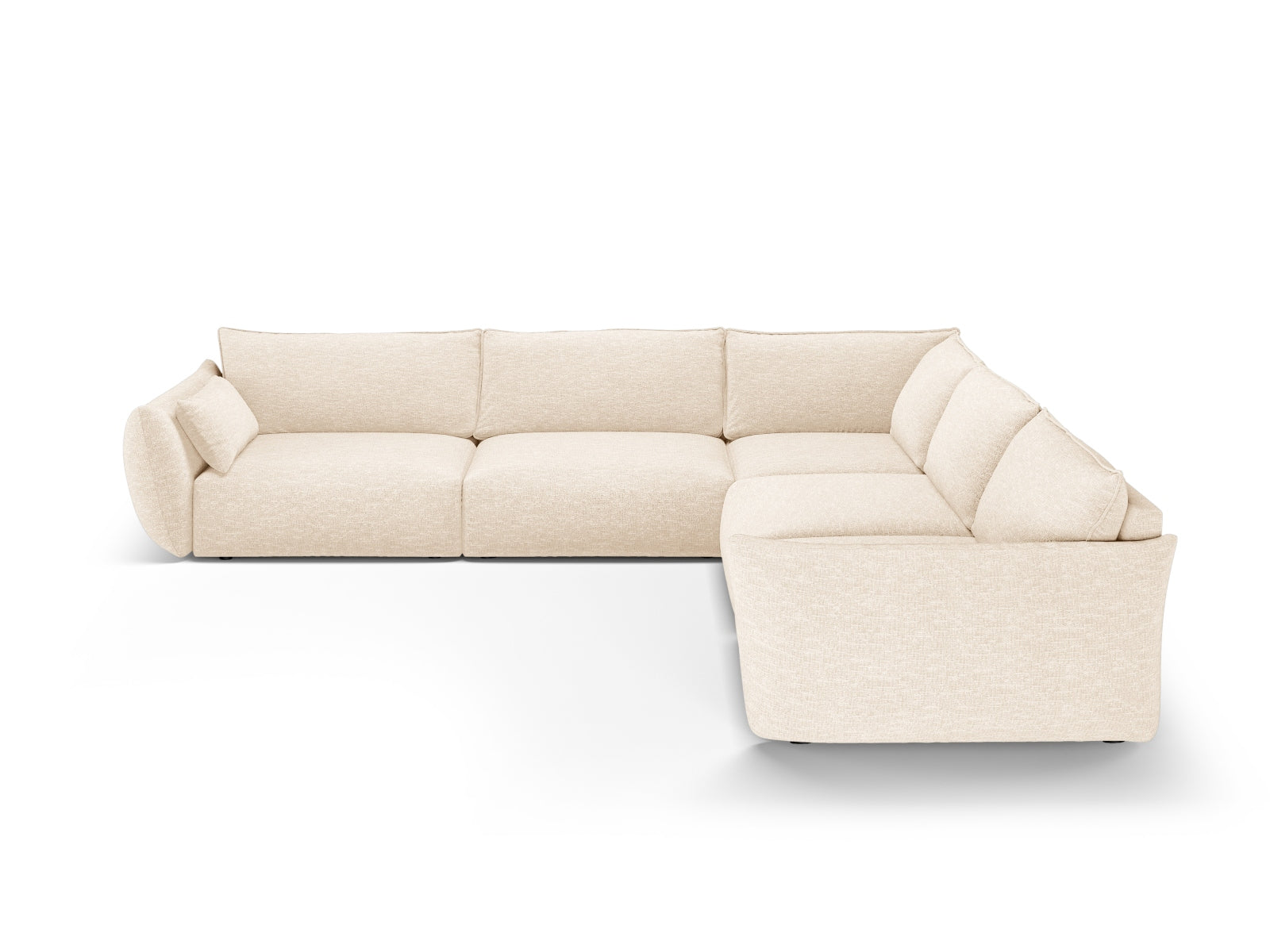 Elegantes 7-Sitzer Ecksofa Symmetric Matera in hellem Beige, ideal für stilvolle Wohnräume, präsentiert von Cosmopolitan Design.