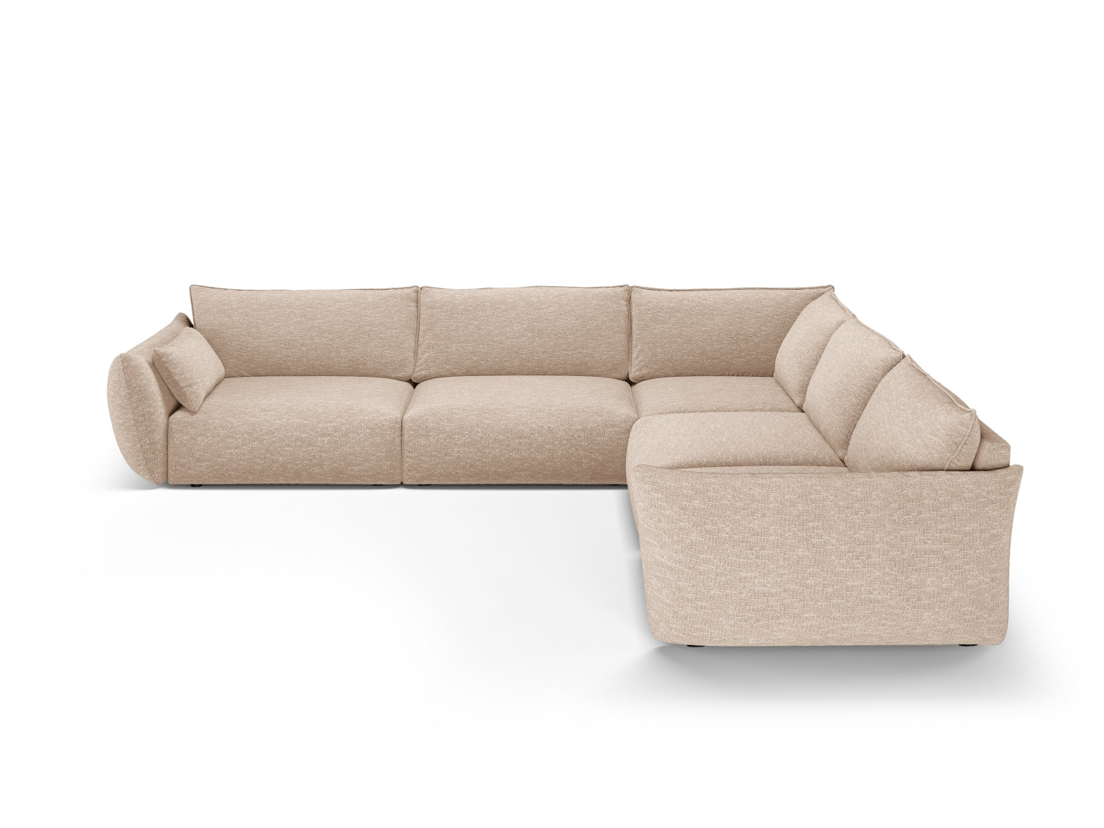 Beige 7-Sitzer Ecksofa Symmetric Matera von Cosmopolitan Design, stilvolles und modernes Möbelstück für Ihr Wohnzimmer.