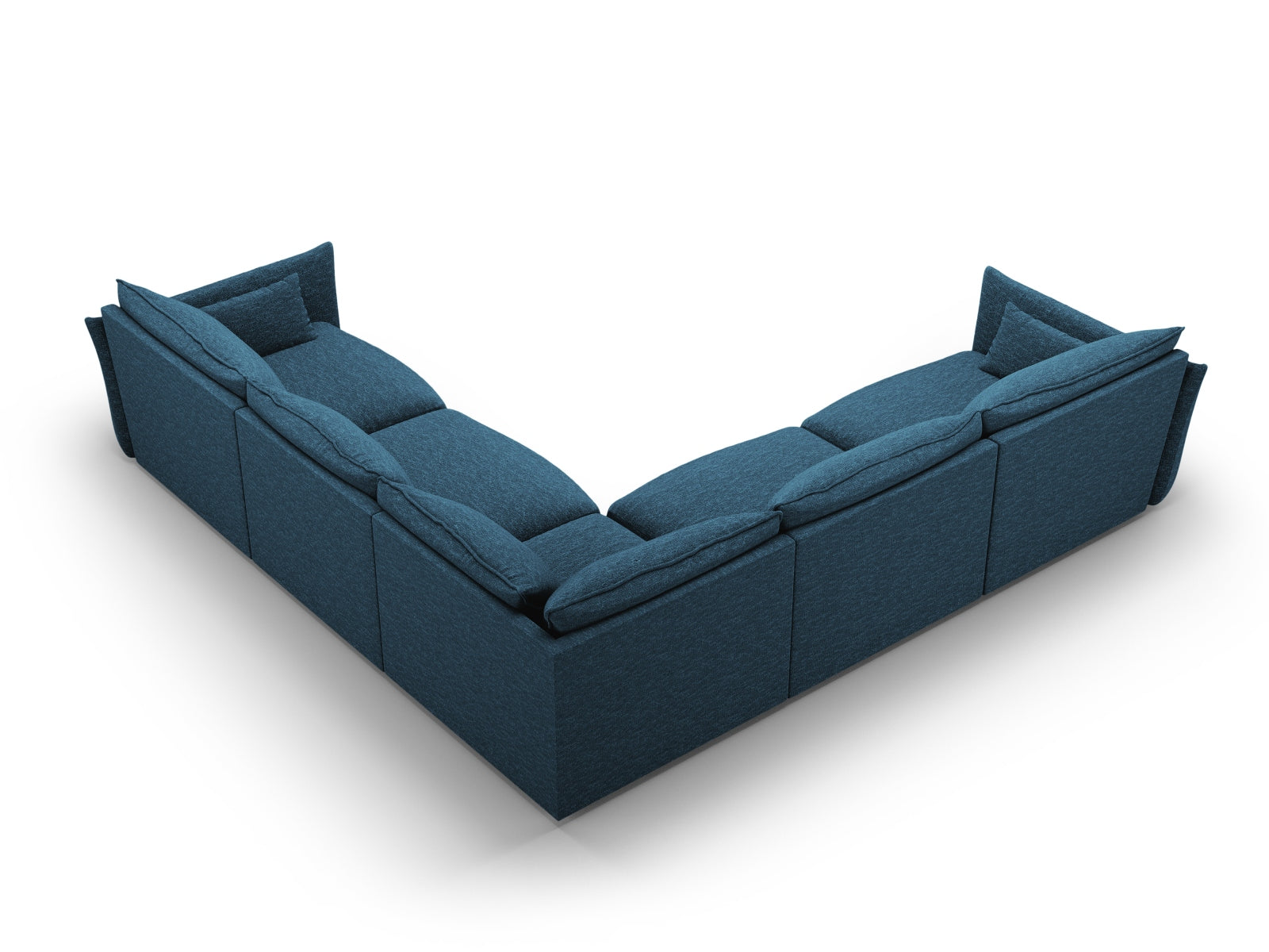 Elegantes 7-Sitzer Ecksofa Symmetric Matera in Royal Blue-Haga, ideal für stilvolle Wohnräume und gesellige Stunden.