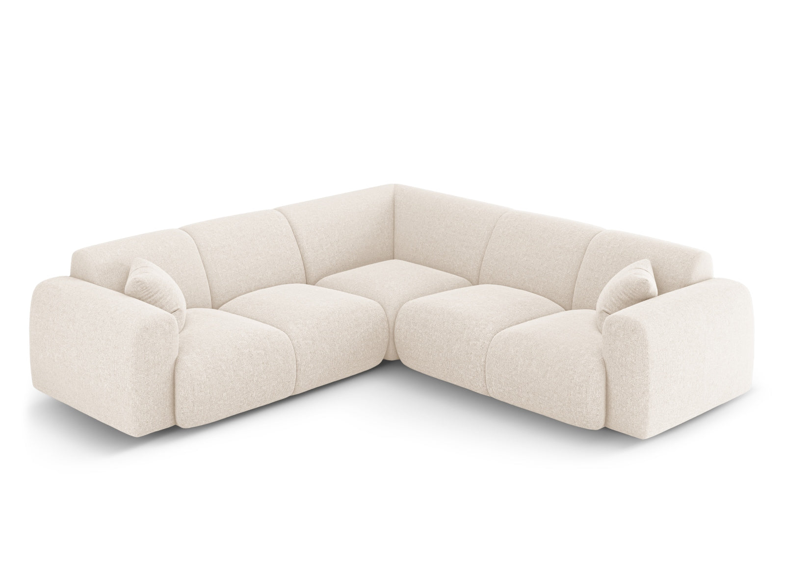 Modernes Nolio Ecksofa in hellem Beige, 5-Sitzer, 252 cm, perfektes Möbelstück für ein stilvolles und gemütliches Zuhause von Cosmopolitan Design.