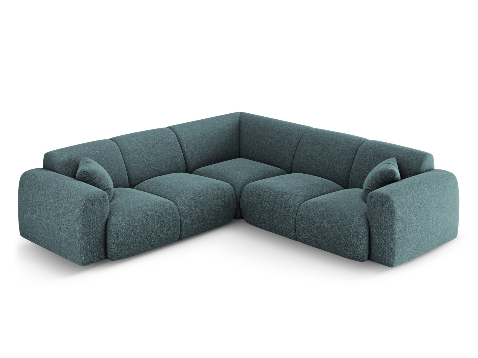 Modernes Nolio Symmetrical Ecksofa in Petrol-Haga, 252 cm, für fünf Personen, perfektes Highlight für jedes stilvolle Wohnzimmer.