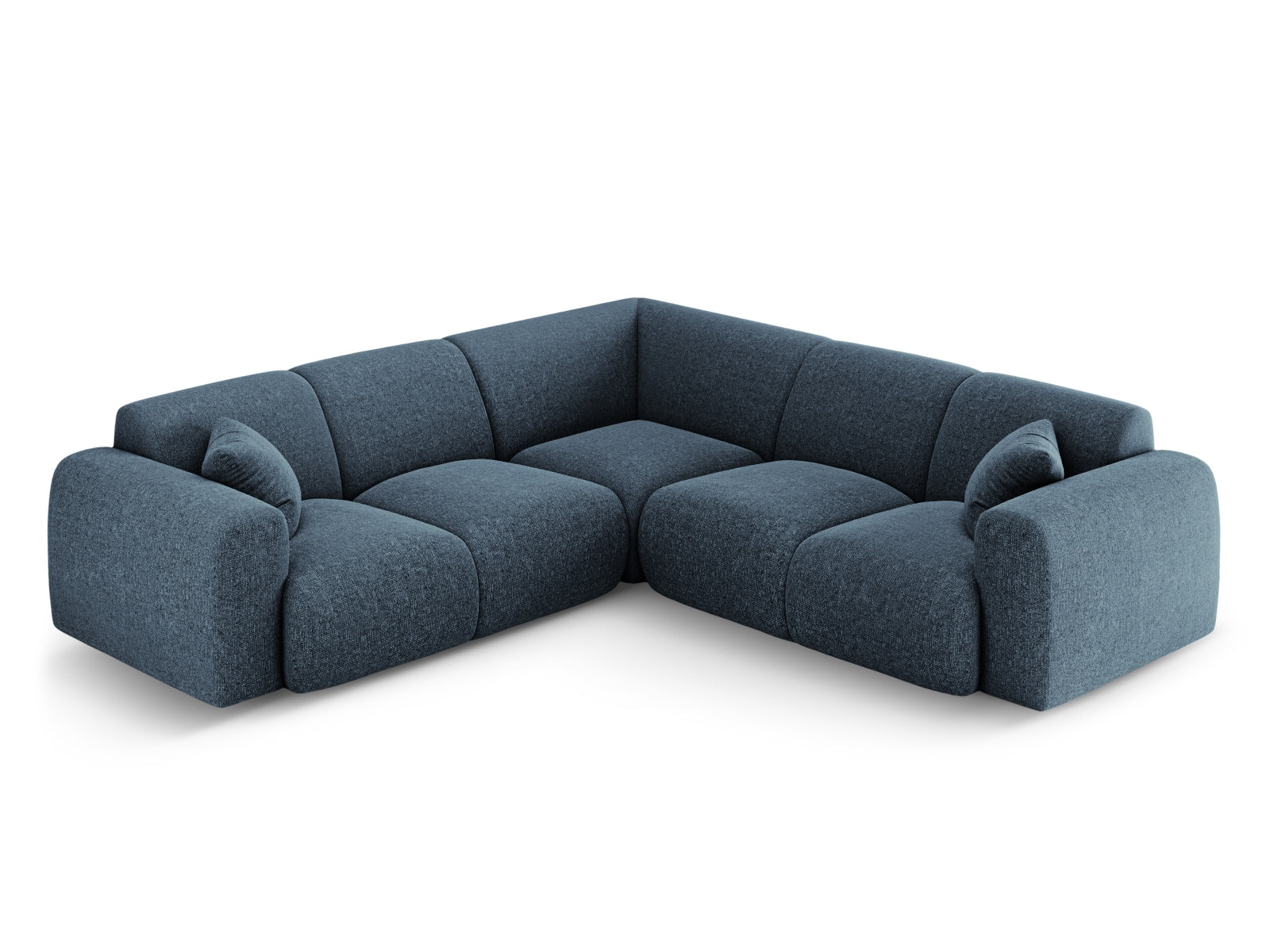 Modernes Nolio Symmetrical Ecksofa in Royal Blue, 5-Sitzer, 252 cm, perfekt für gemütliche und stilvolle Wohnambiente von Cosmopolitan Design.