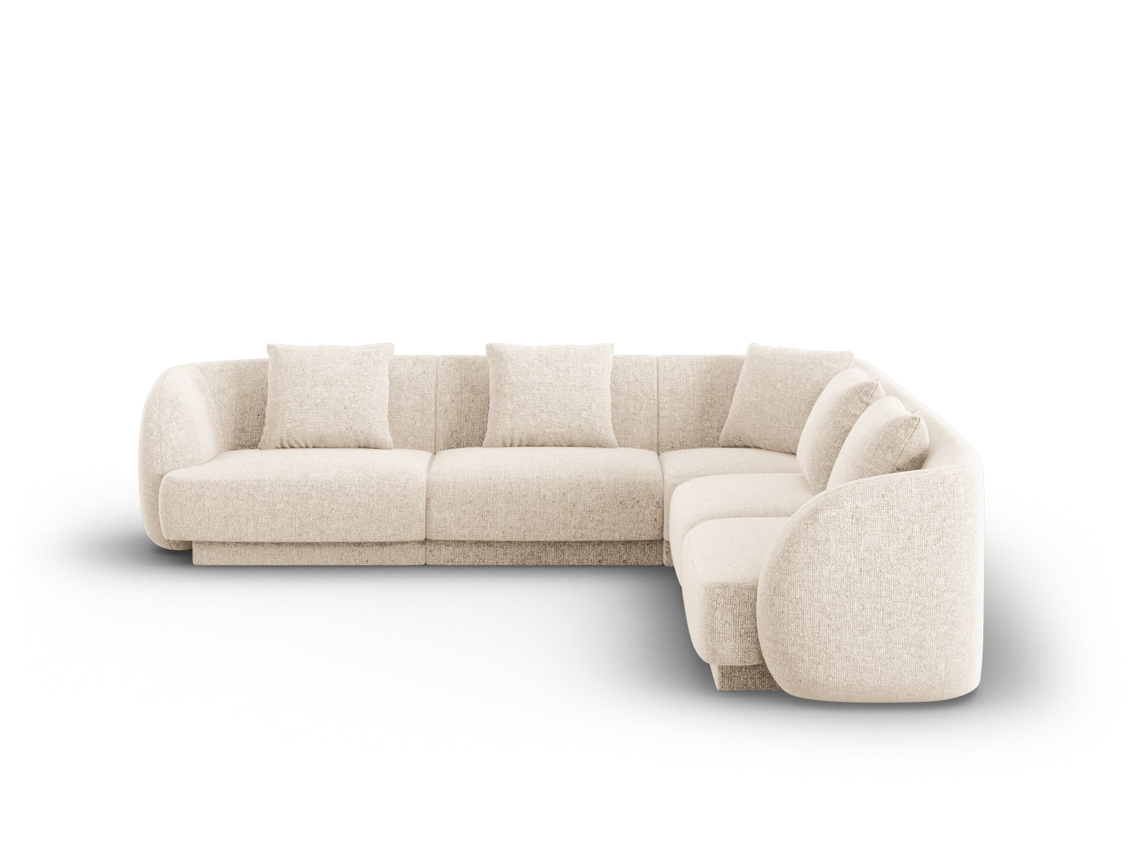 Modernes Tulum Ecksofa in Light Beige, 5-Sitzer, 255 cm, vielseitig und stilvoll, ideal für jedes Wohnzimmer.