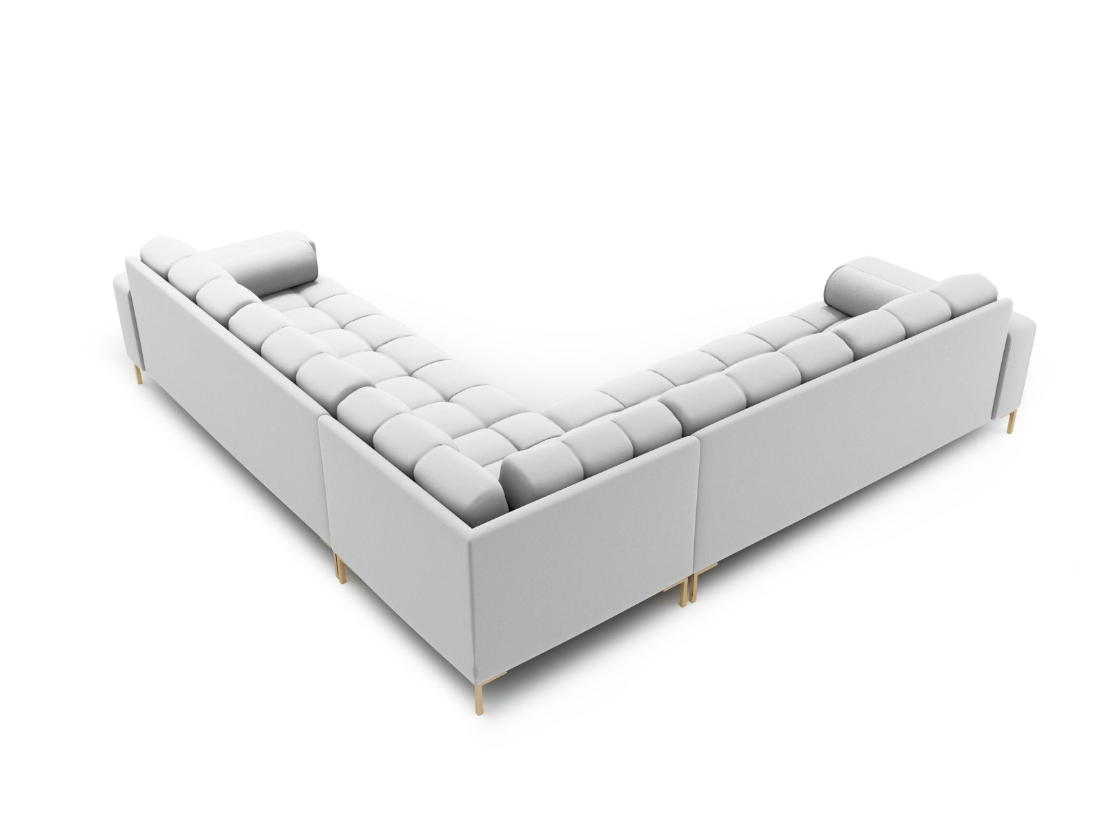 Elegantes 6-Sitzer Ecksofa Symmetric Bali in dezentem Grau, ideal für entspannte Stunden und stilvolle Einrichtungsideen.