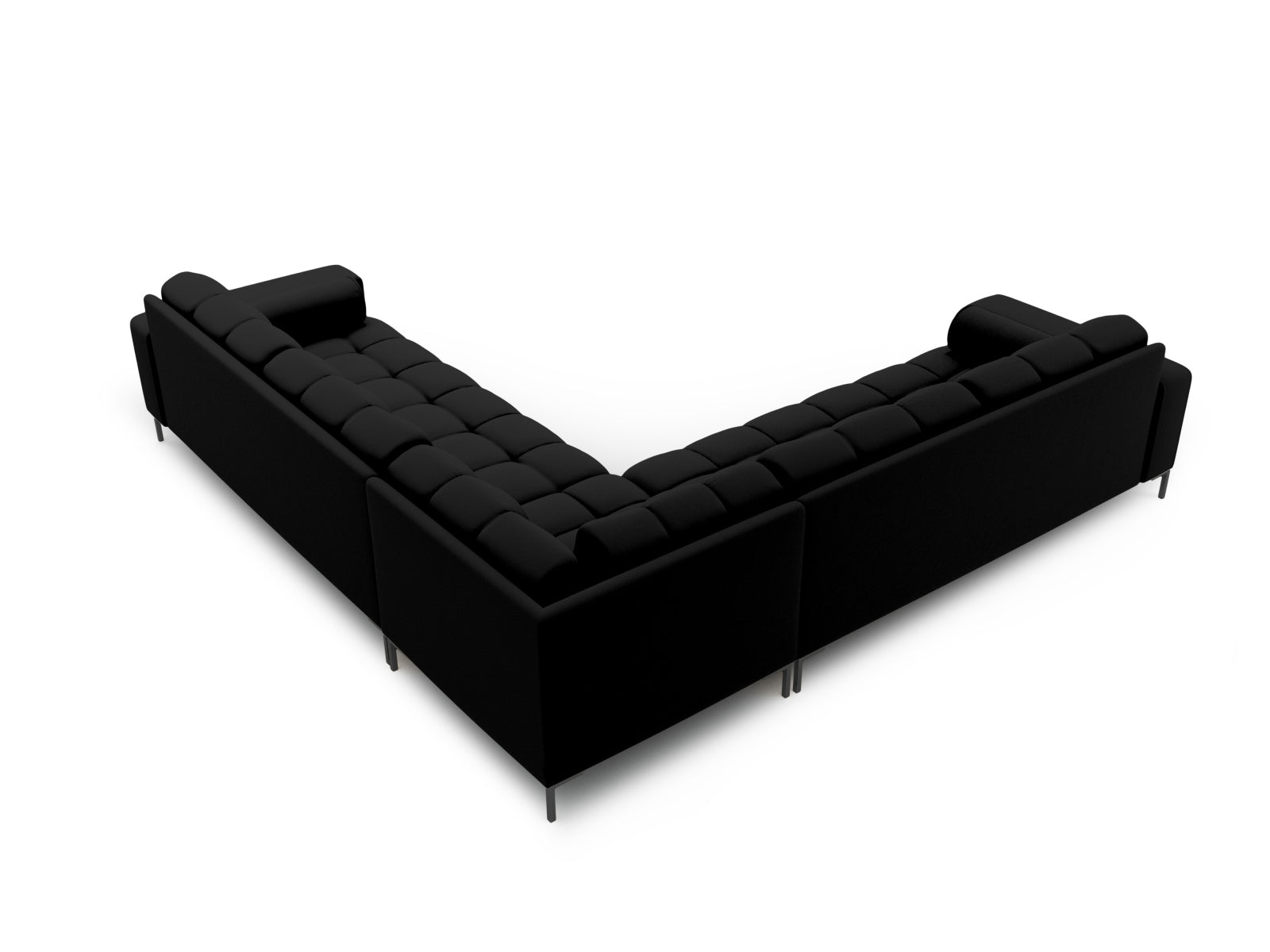 Elegantes 6-Sitzer Ecksofa Symmetric Bali in Schwarz und Neve, ideal für entspannte Stunden und modernes Wohndesign.