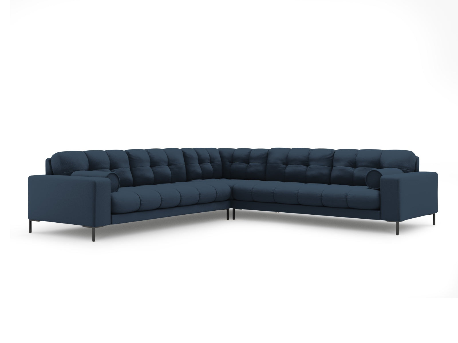Elegantes 6-Sitzer Ecksofa Symmetric Bali in stilvollem Blau, ideal für gesellige Abende und modernes Wohndesign.