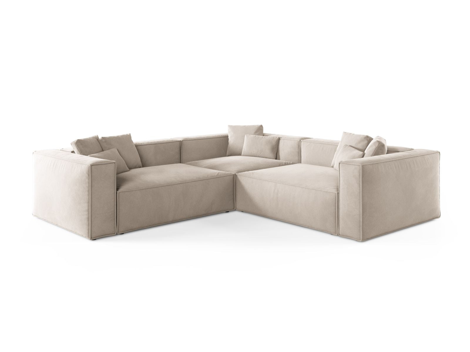 5-Sitzer Ecksofa Symmetric Aveiro in Light Beige-Casino präsentiert im Onlineshop von KAQTU Design AG. Ecksofa ist von Cosmopolitan Design