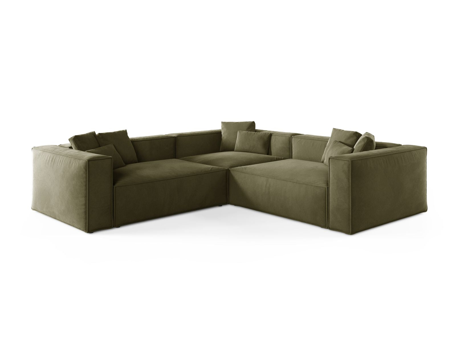 5-Sitzer Ecksofa Symmetric Aveiro in Light Green-Casino präsentiert im Onlineshop von KAQTU Design AG. Ecksofa ist von Cosmopolitan Design