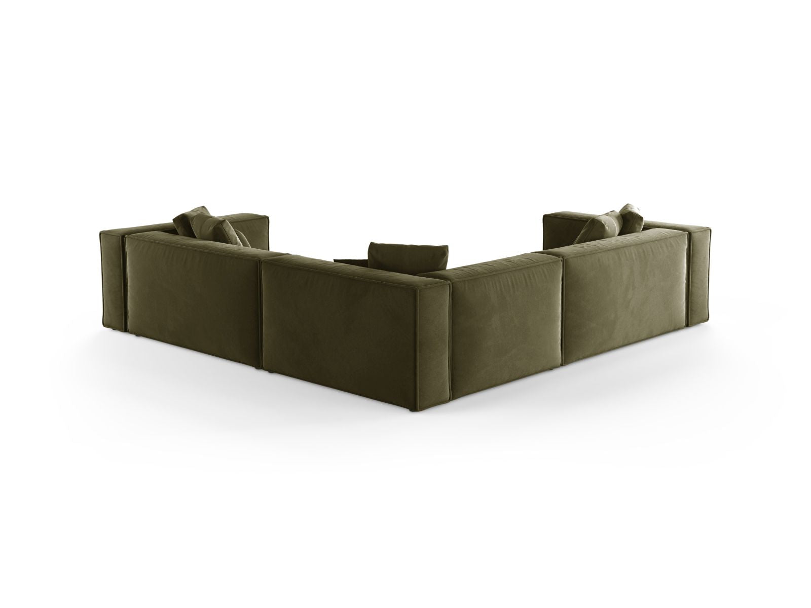 Modernes 5-Sitzer Ecksofa Symmetric Aveiro in sanftem Grün, ideal für gemütliche Abende und geschmackvolle Einrichtung.