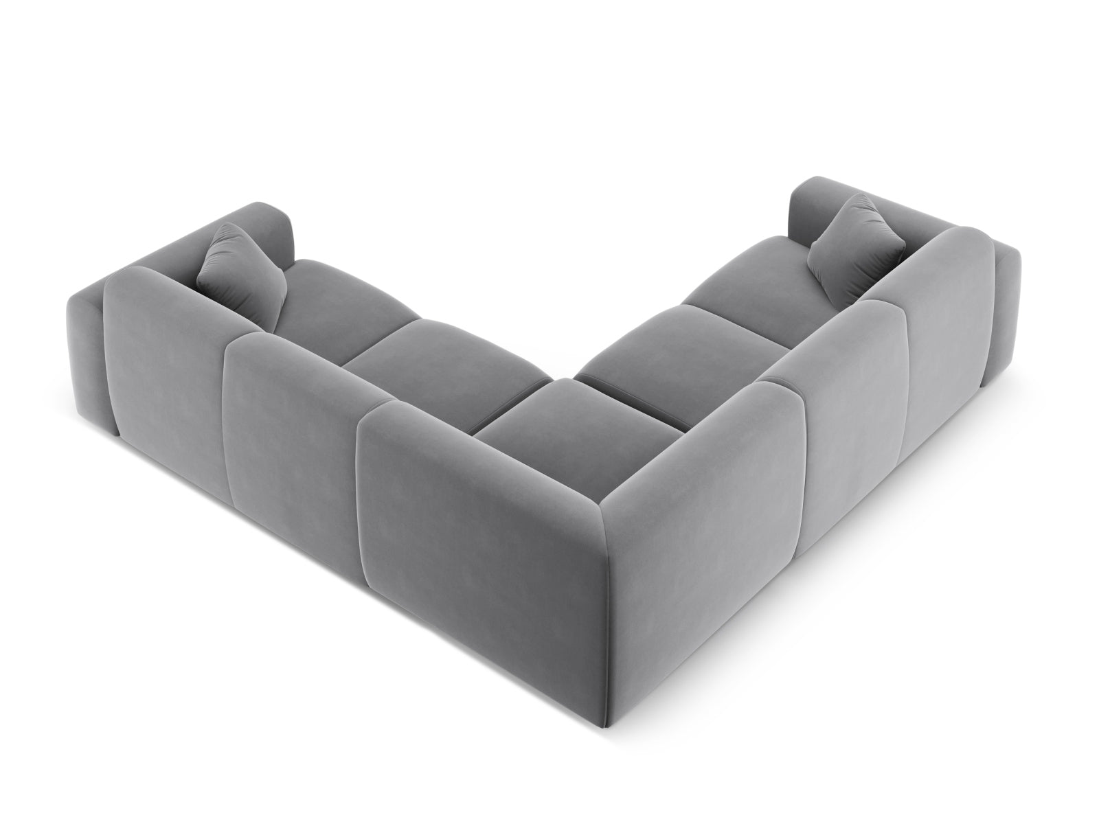 Nolio Velour Symmetrical Ecksofa 5 Sitzer 252cm in Light Grey präsentiert im Onlineshop von KAQTU Design AG. Ecksofa ist von Cosmopolitan Design