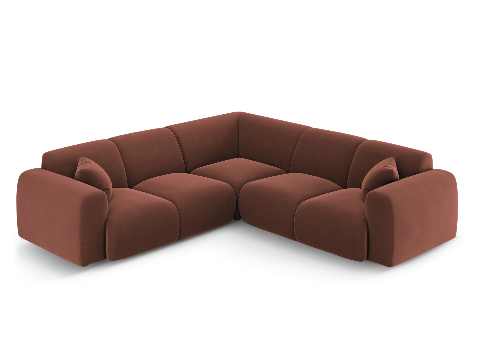 Nolio Velour Symmetrical Ecksofa 5 Sitzer 252cm in Cuoio präsentiert im Onlineshop von KAQTU Design AG. Ecksofa ist von Cosmopolitan Design