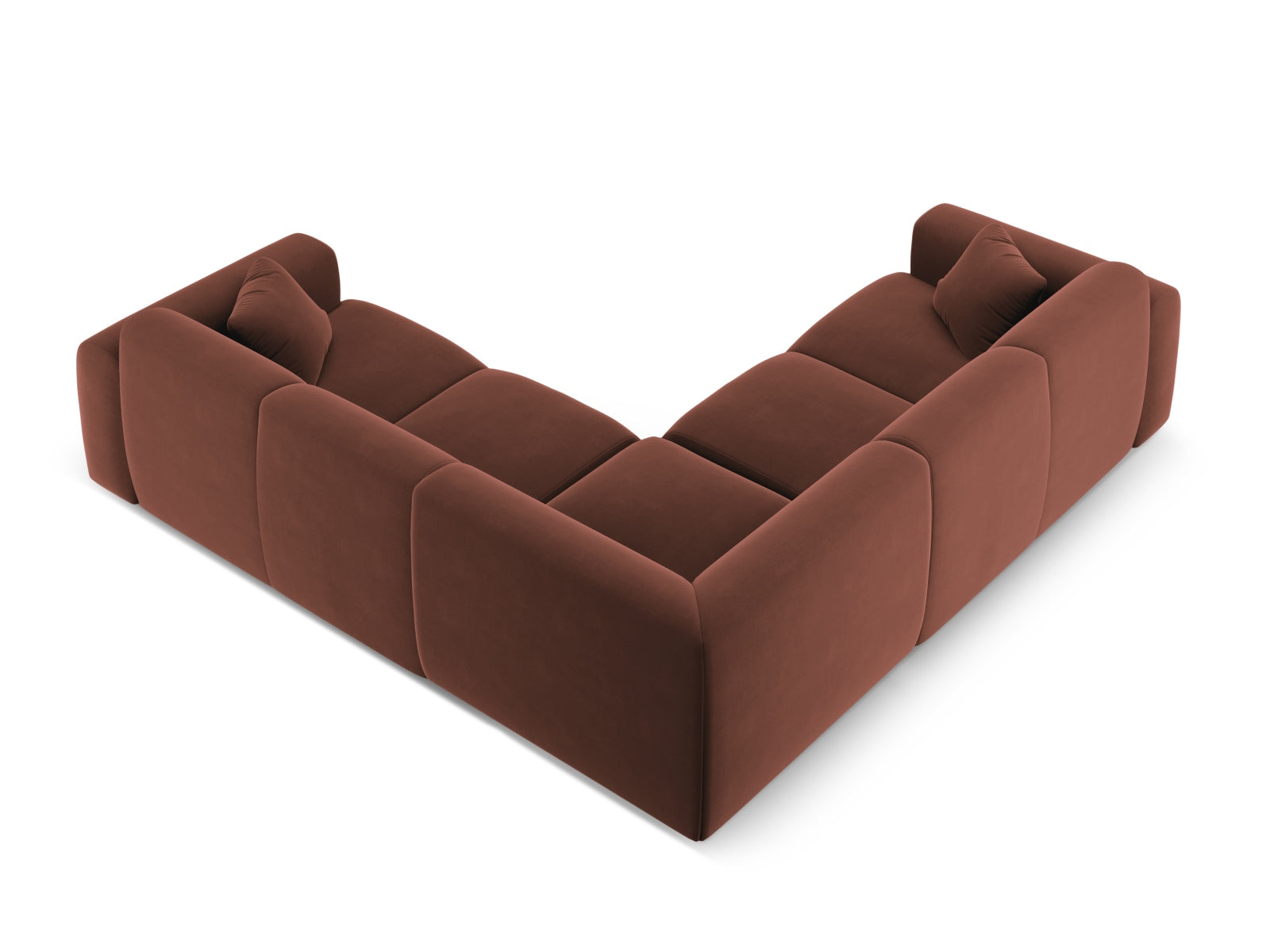 Nolio Velour Symmetrical Ecksofa 5 Sitzer 252cm in Cuoio präsentiert im Onlineshop von KAQTU Design AG. Ecksofa ist von Cosmopolitan Design