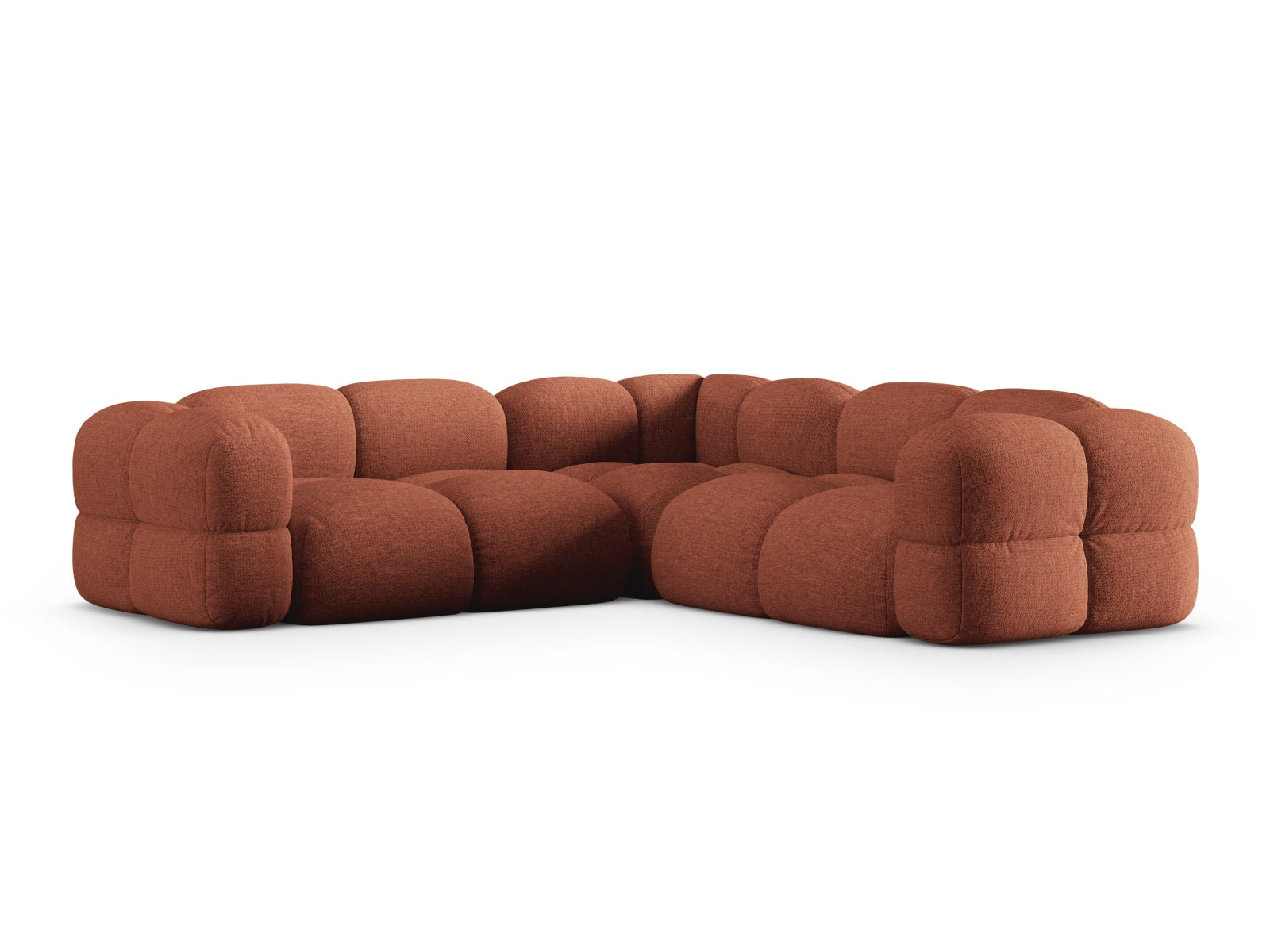 Elegantes Loretto Ecksofa in Coral-Sorella, 250 cm, vereint modernes Design mit komfortabler Sitzfläche und harmonischer Form.