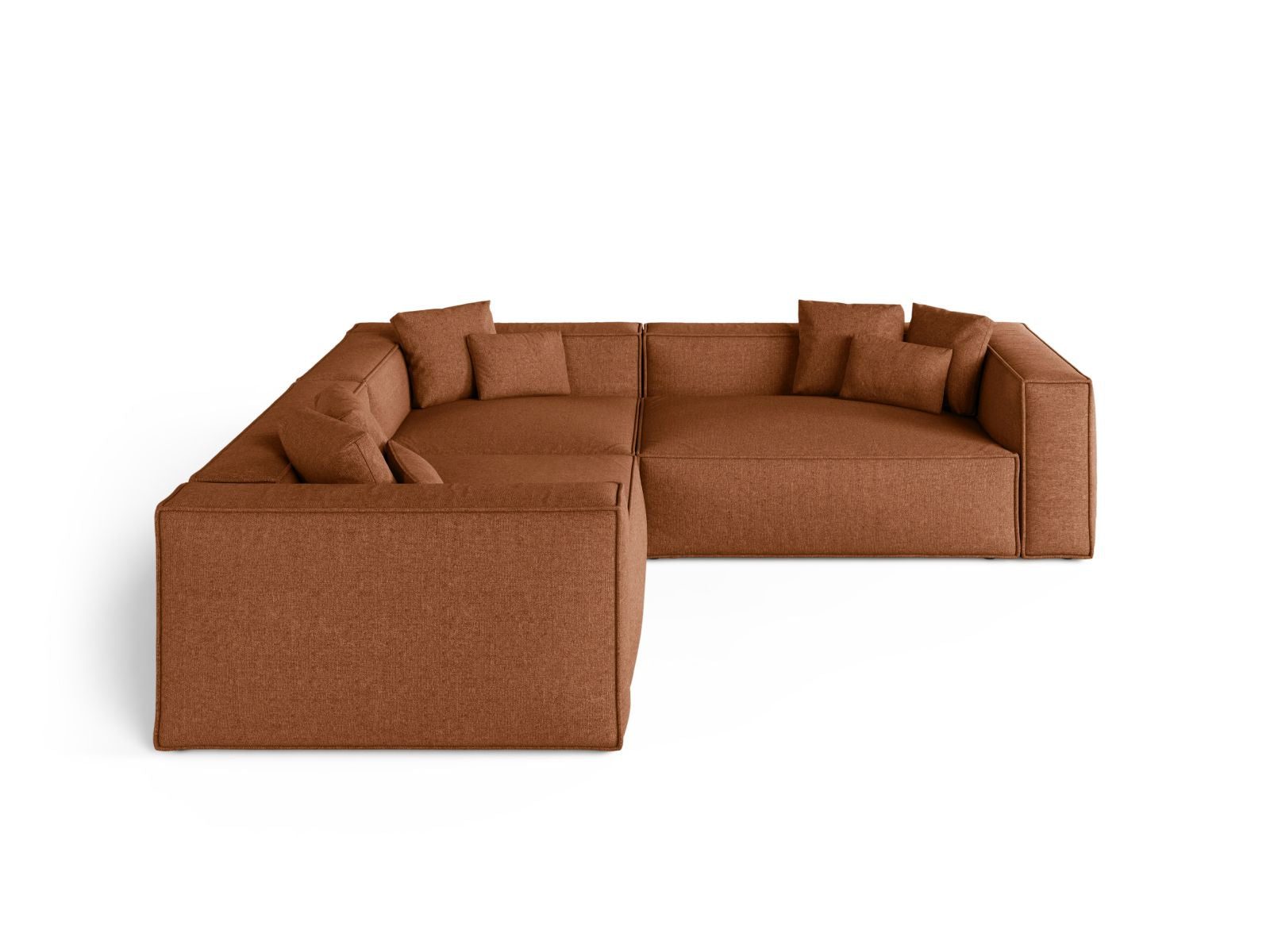 Elegantes 5-Sitzer Ecksofa Symmetric Aveiro in Brick-Eden, ideal für stilvolle Wohnräume, präsentiert von Cosmopolitan Design.