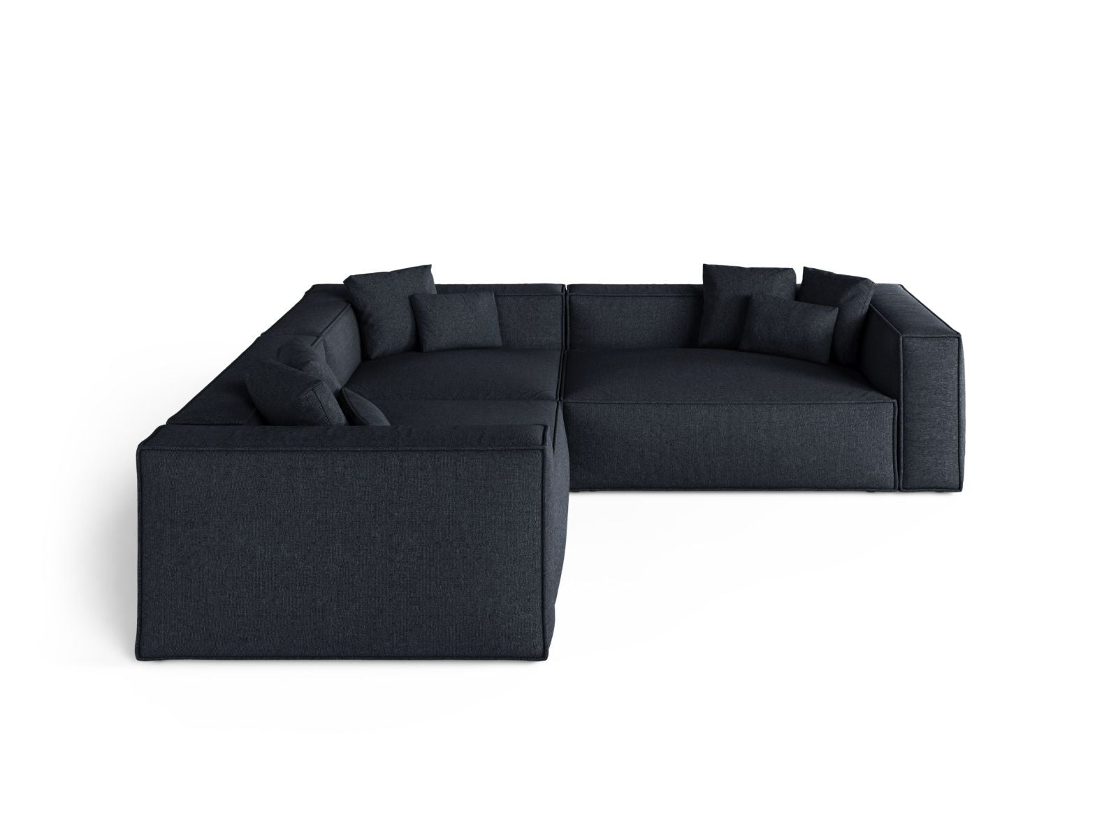 Elegantes 5-Sitzer Ecksofa Symmetric Aveiro in Navy Blue-Eden, ideal für stilvolle Wohnräume, von Cosmopolitan Design.
