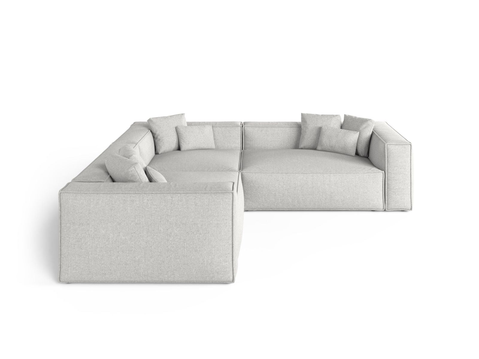 Elegantes 5-Sitzer Ecksofa Symmetric Aveiro in stilvollem Silver-Eden, ideal für moderne Wohnräume und gemütliche Abende.