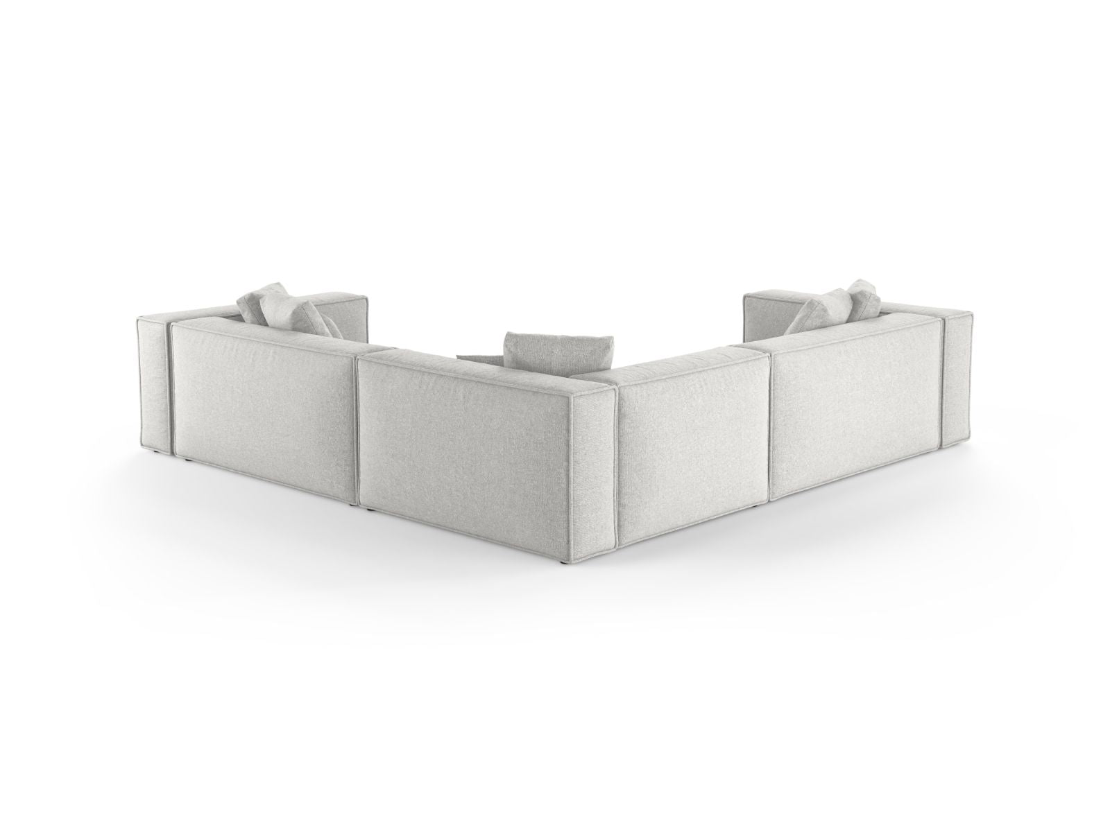 Elegantes 5-Sitzer Ecksofa Symmetric Aveiro in Silver-Eden, ideal für gemütliche Abende und modernes Wohndesign.