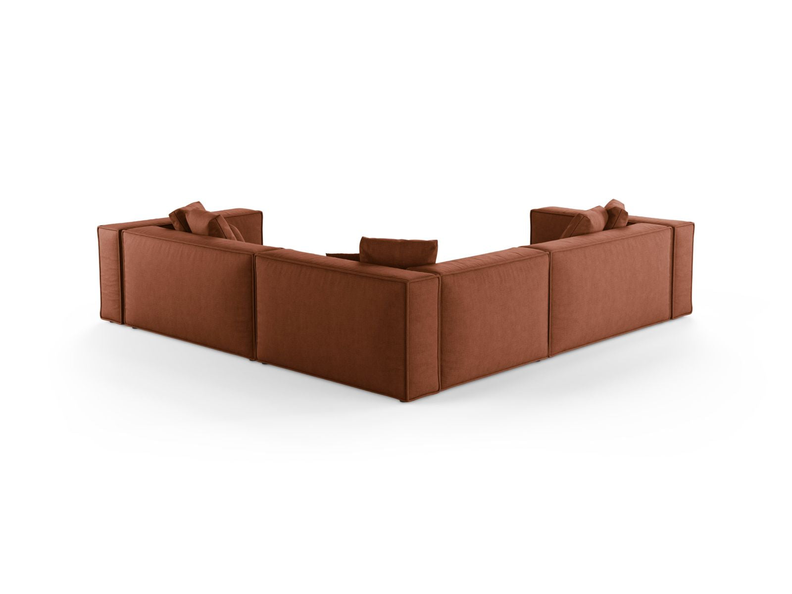 Elegantes 5-Sitzer Ecksofa Symmetric Aveiro in warmem Brick-Liberty, ideal für einladende und moderne Wohnräume.