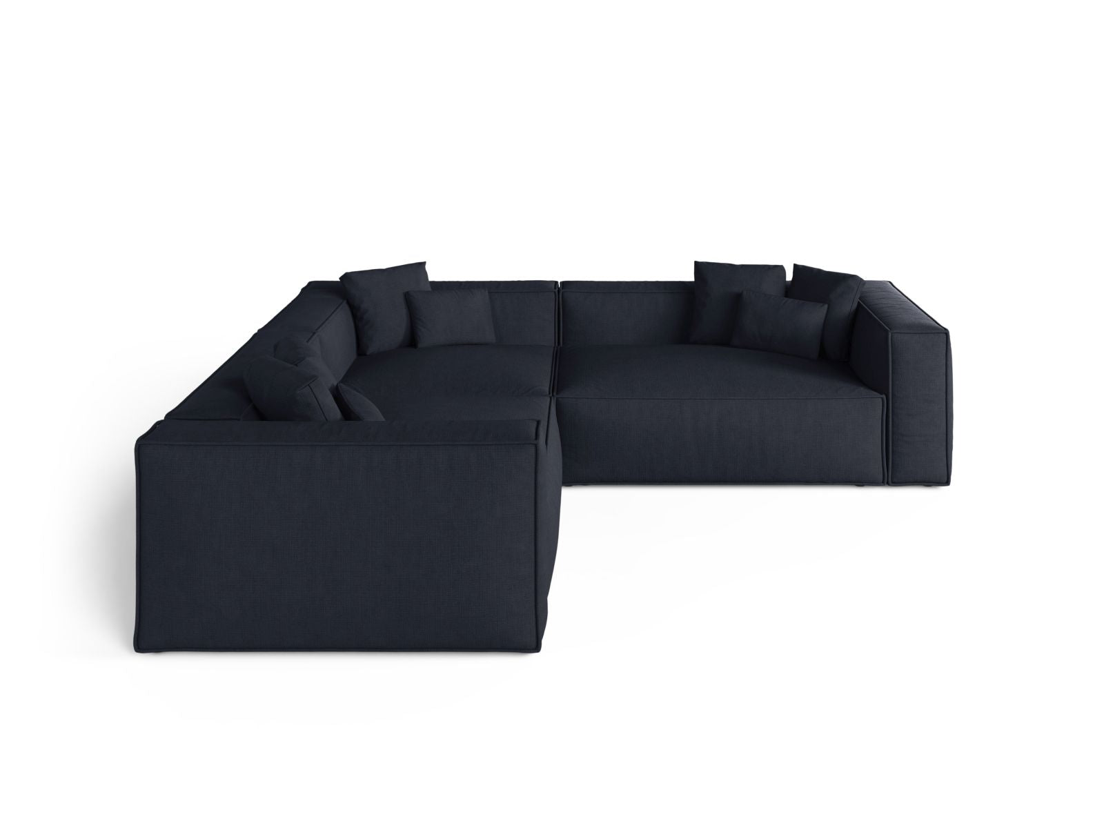 Elegantes 5-Sitzer Ecksofa Symmetric Aveiro in Navy Blue-Liberty, ideal für stilvolle Wohnräume, erhältlich bei KAQTU Design AG.