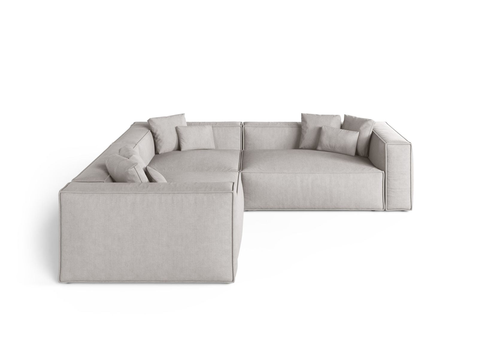 Elegantes 5-Sitzer Ecksofa Symmetric Aveiro in hellem Grau, ideal für stilvolle Wohnräume, präsentiert von Cosmopolitan Design.