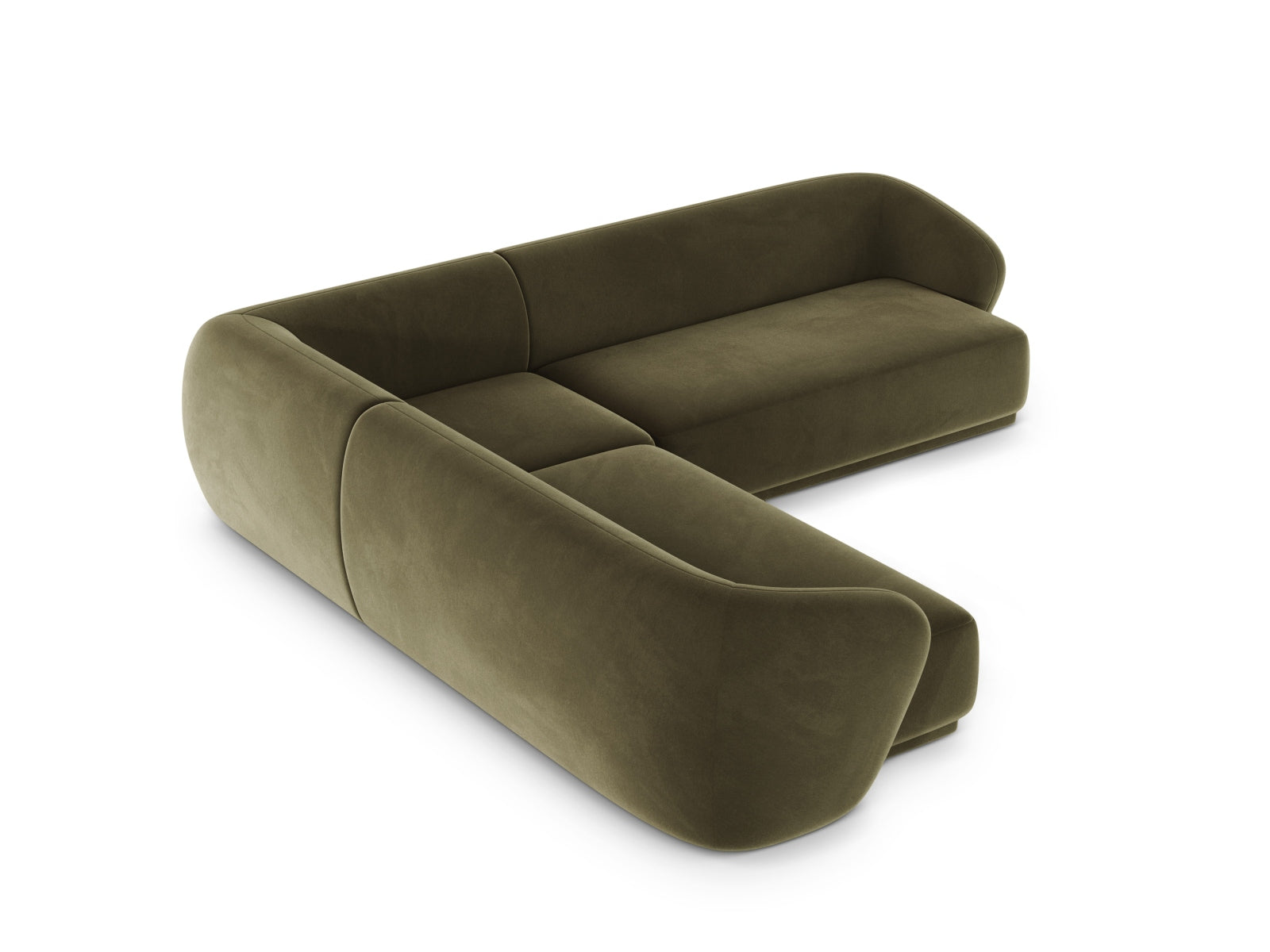 Stylisches 5-Sitzer Ecksofa Symmetric Gomera in ansprechendem Grünton, perfekt für zeitgemäße und einladende Wohnbereiche.