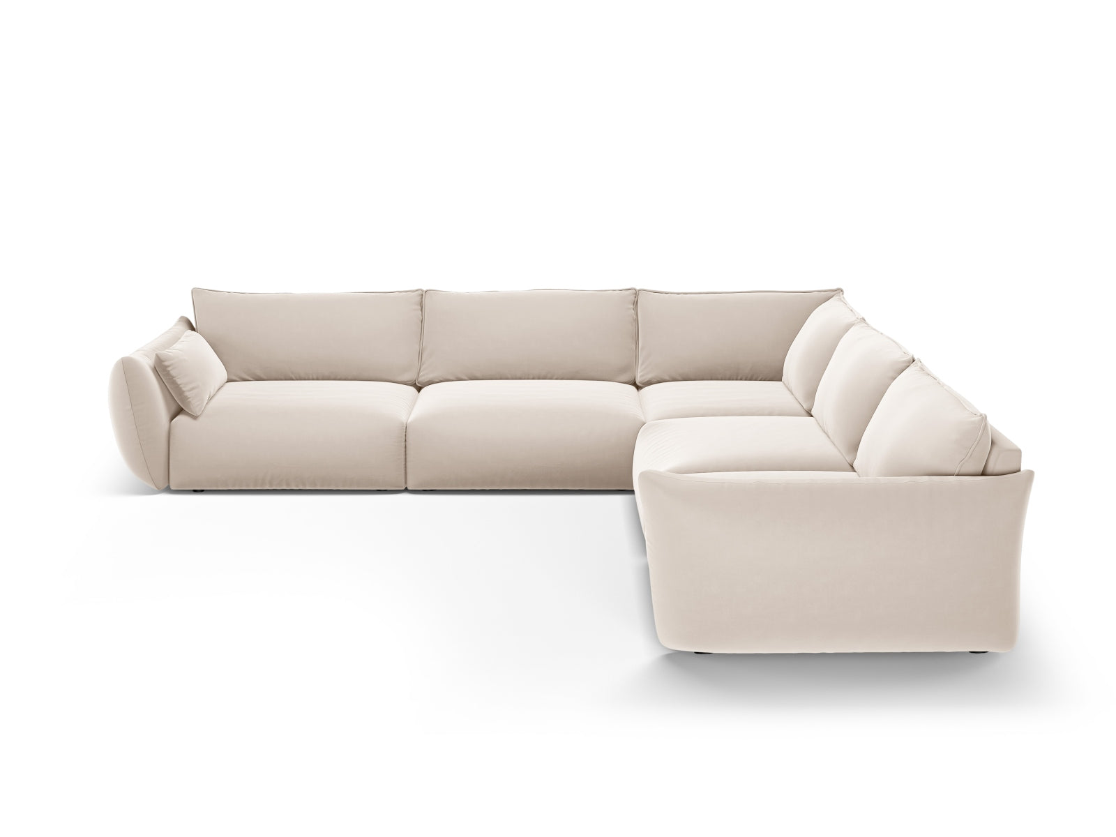 Beige 7-Sitzer Ecksofa Symmetric Matera von Cosmopolitan Design, stilvoll und modern, ideal für großzügige Wohnräume.