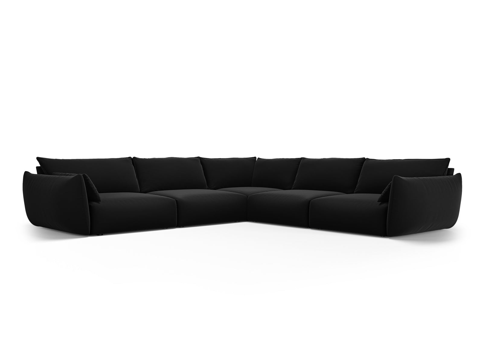 7-Sitzer Ecksofa Symmetric Matera in Black-Salvador präsentiert im Onlineshop von KAQTU Design AG. Ecksofa ist von Cosmopolitan Design