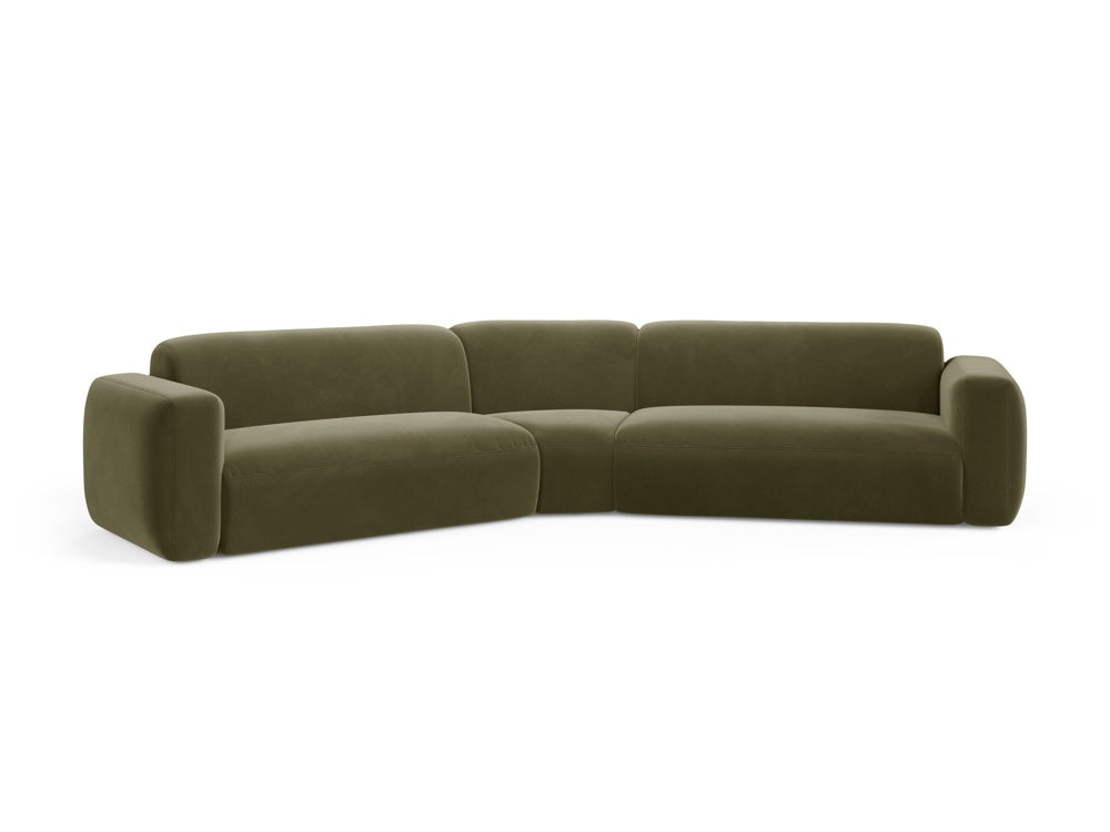Strino Velour Modular Symmetrical Ecksofa 3 Sitzer in Green präsentiert im Onlineshop von KAQTU Design AG. Ecksofa ist von Cosmopolitan Design