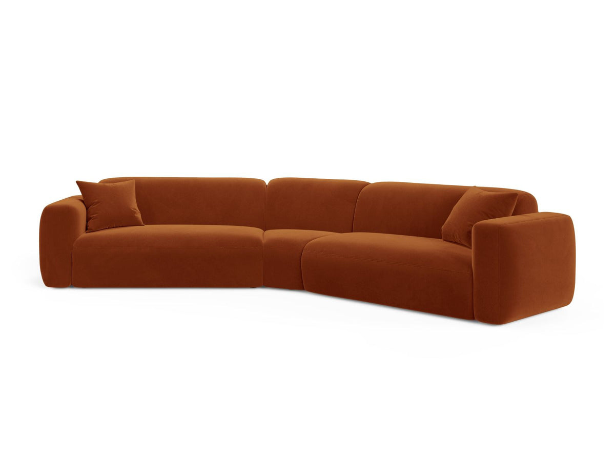 Strino Velour Modular Symmetrical Ecksofa 3 Sitzer in Terracotta-Salvador präsentiert im Onlineshop von KAQTU Design AG. Ecksofa ist von Cosmopolitan Design