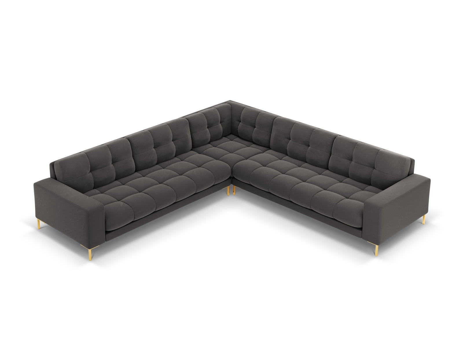 Modernes 6-Sitzer Ecksofa Symmetric Bali in stilvollem Dunkelgrau, perfekt für entspannte Stunden und einladende Wohnatmosphäre.