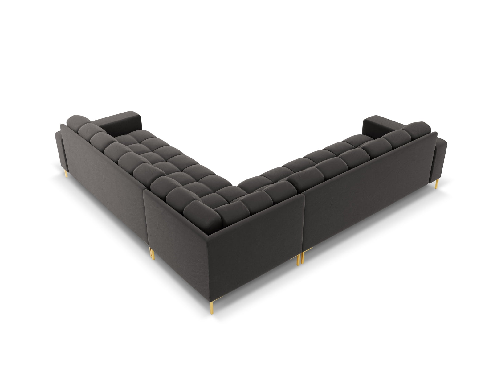 Elegantes 6-Sitzer Ecksofa Symmetric Bali in edlem Dunkelgrau, ideal für gemütliche Abende und gesellige Zusammenkünfte.