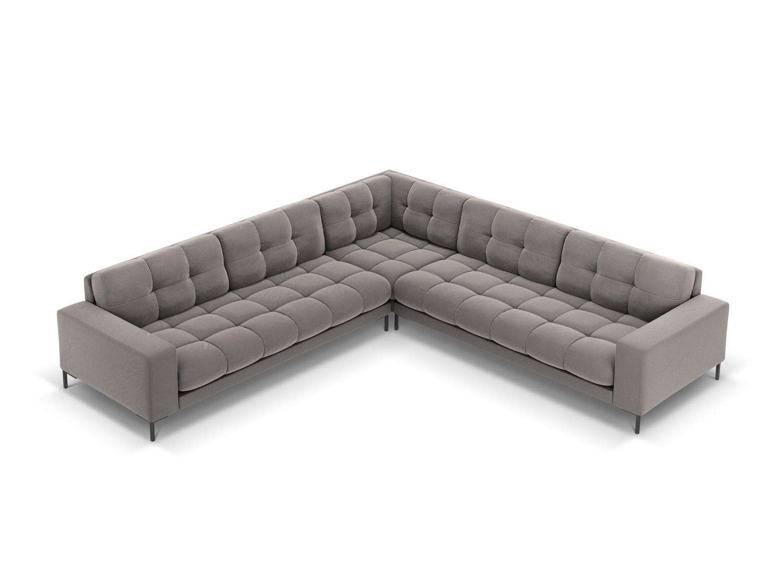 6-Sitzer Ecksofa Symmetric Bali in Light Grey-Bluvel präsentiert im Onlineshop von KAQTU Design AG. Ecksofa ist von Cosmopolitan Design