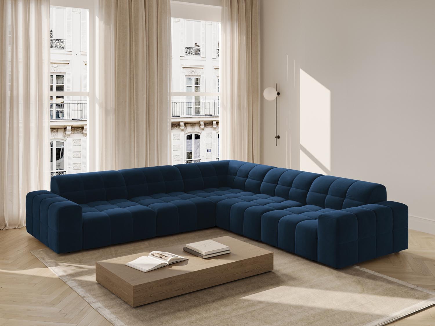 Chicago Ecksofa 4 Sitzer 287cm in Royal Blue präsentiert im Onlineshop von KAQTU Design AG. Ecksofa ist von Cosmopolitan Design